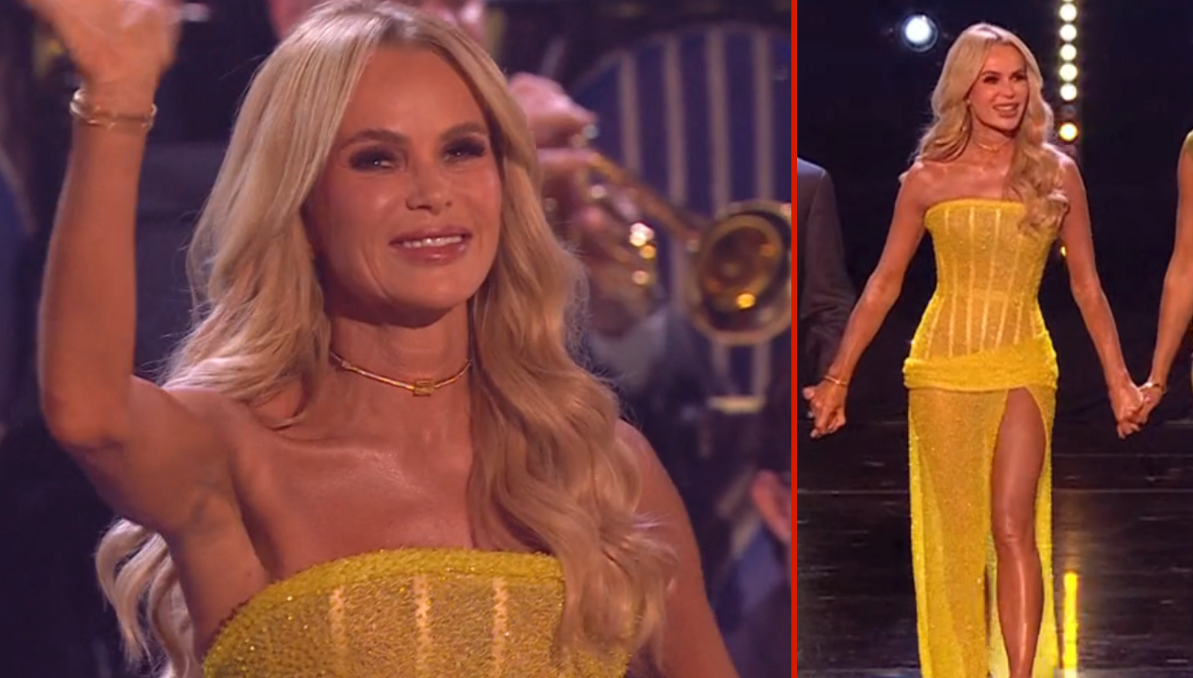 Britain's Got Talent judge Amanda Holden 'wows' viewers in stunning see-through yellow dress with thigh-high split