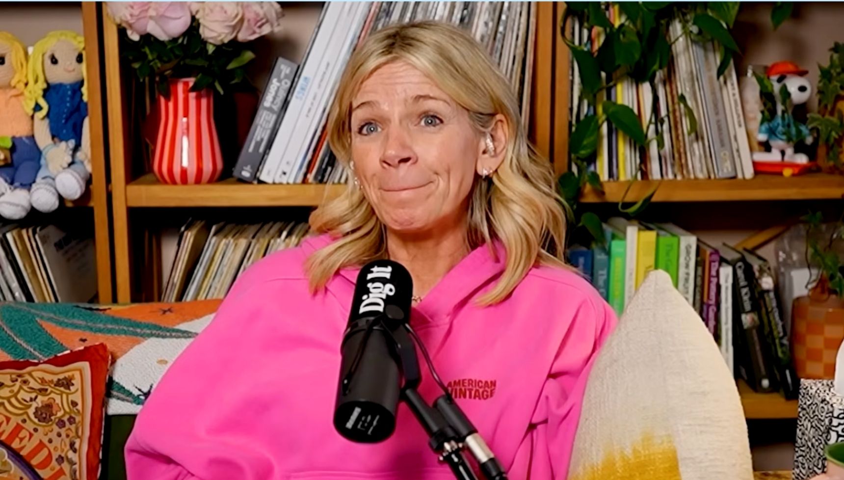 Zoe Ball pink jumper podcast
