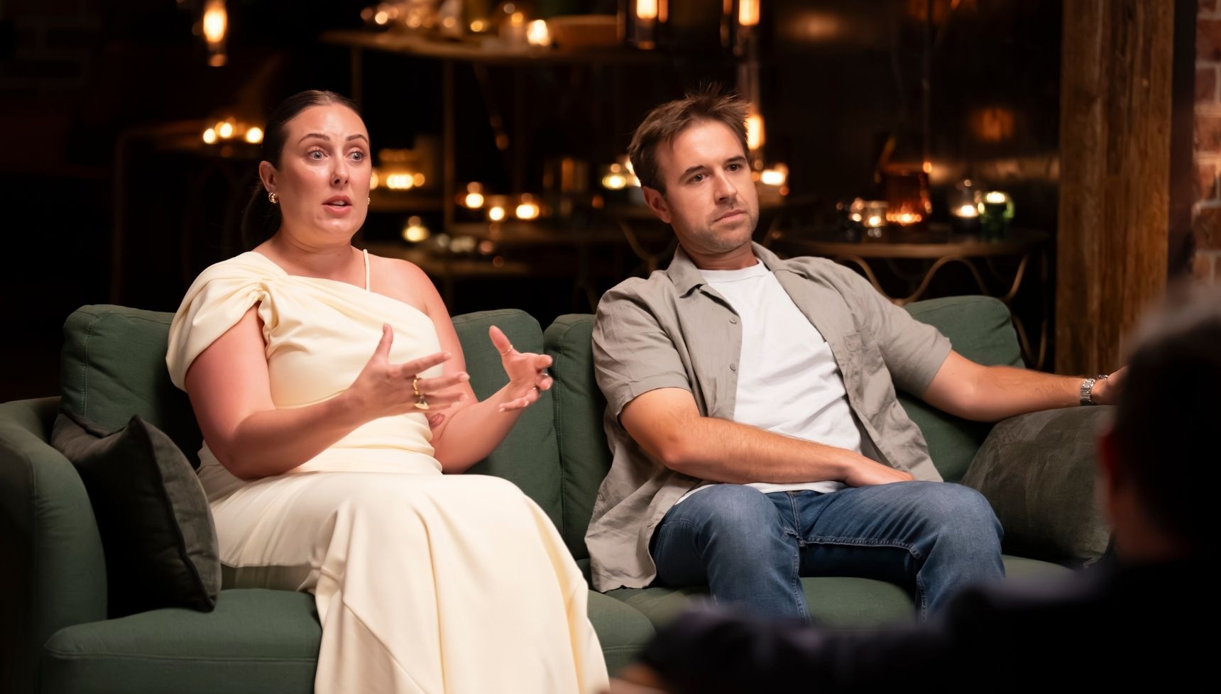 Rachel and Steven on the sofa at MAFS Australia