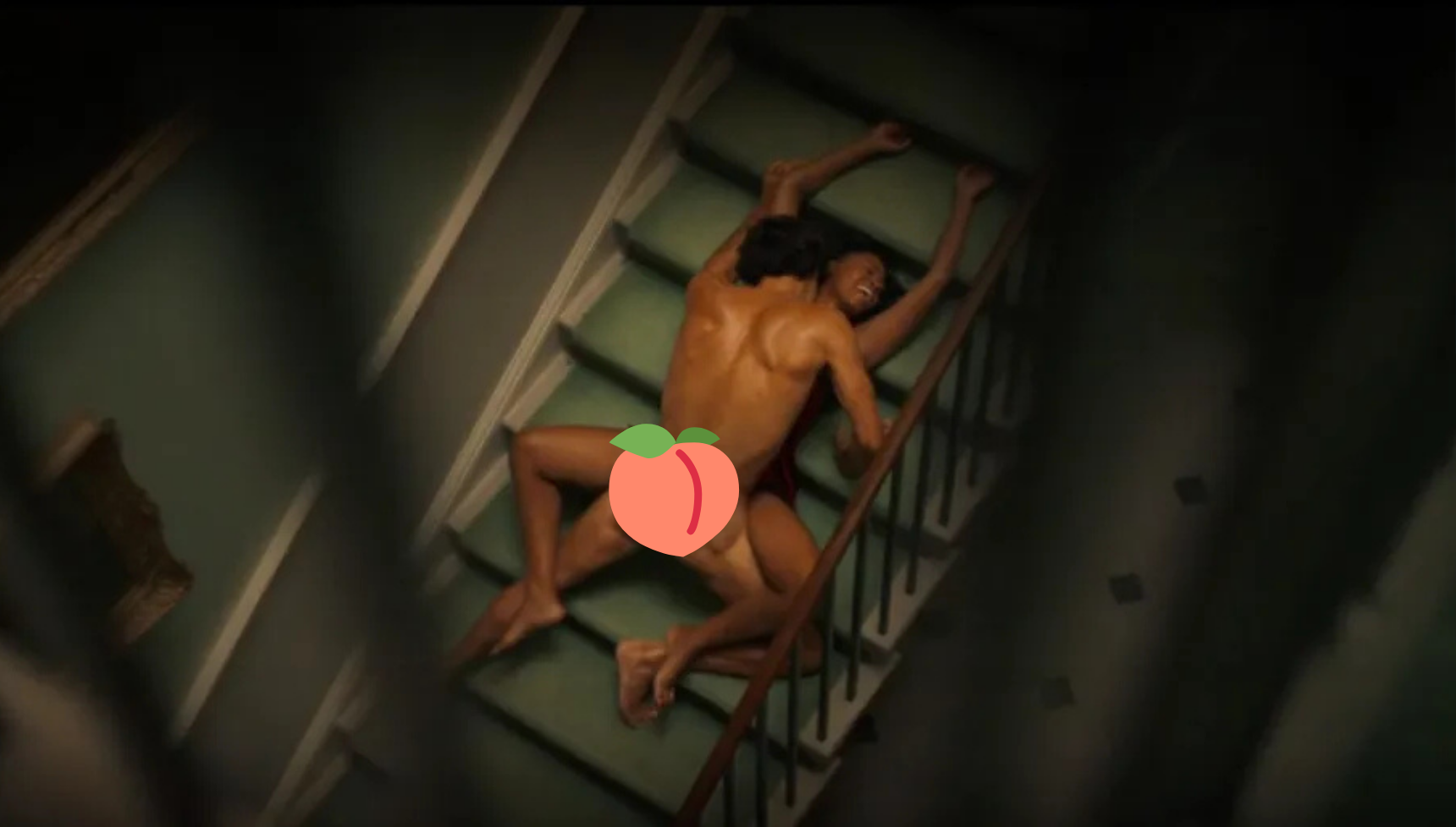 Rupert and Cameron having sex on a stair