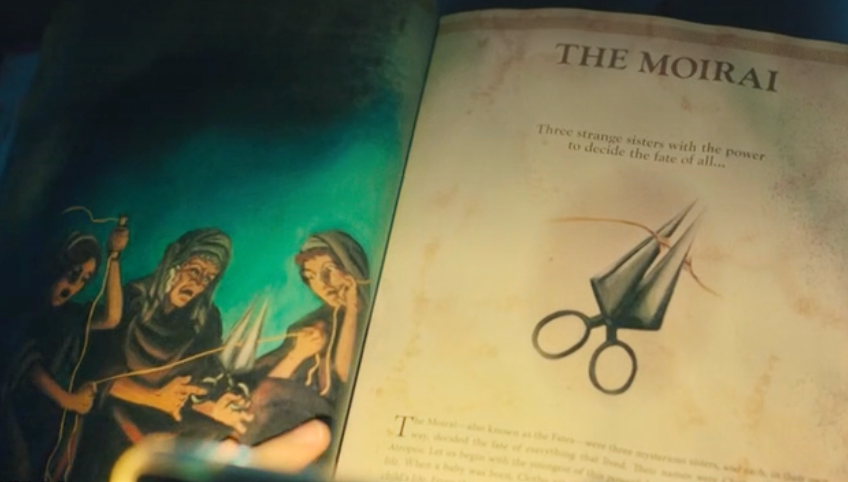 In Greek mythology, the Moirai (or The Fates) are three goddesses who determine the thread of every mortal's life.