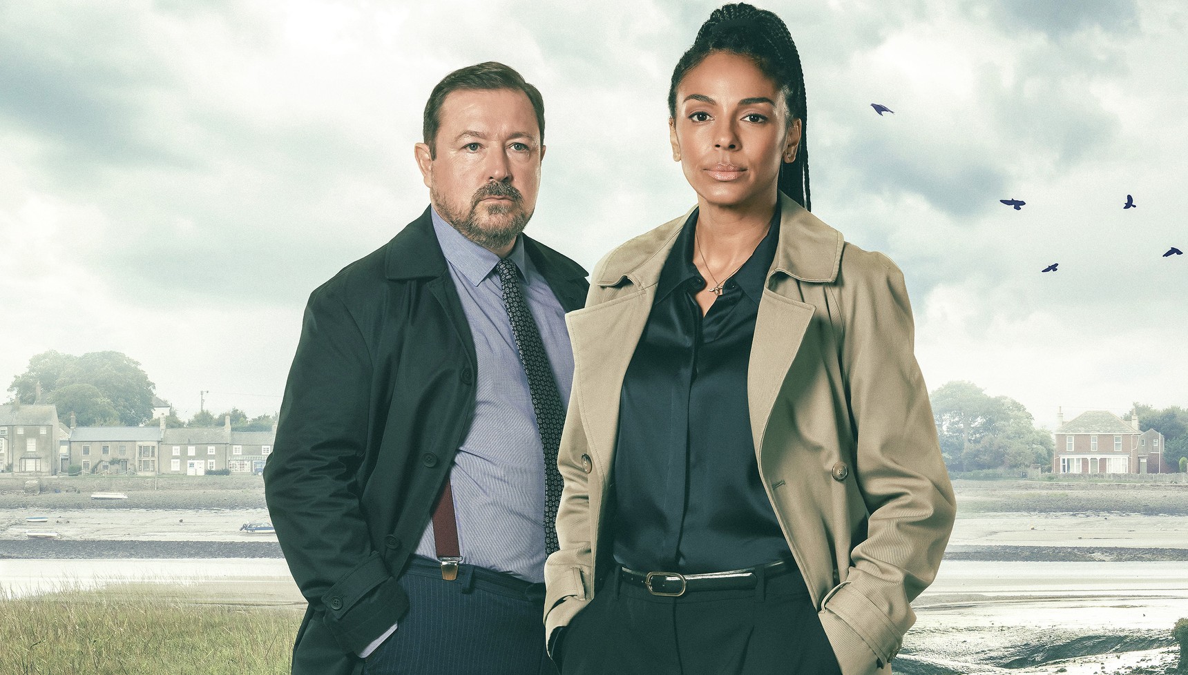 Marsha Thomason and Daniel Ryan as DS Jenn Townsend and DI Tony Manning in The Bay