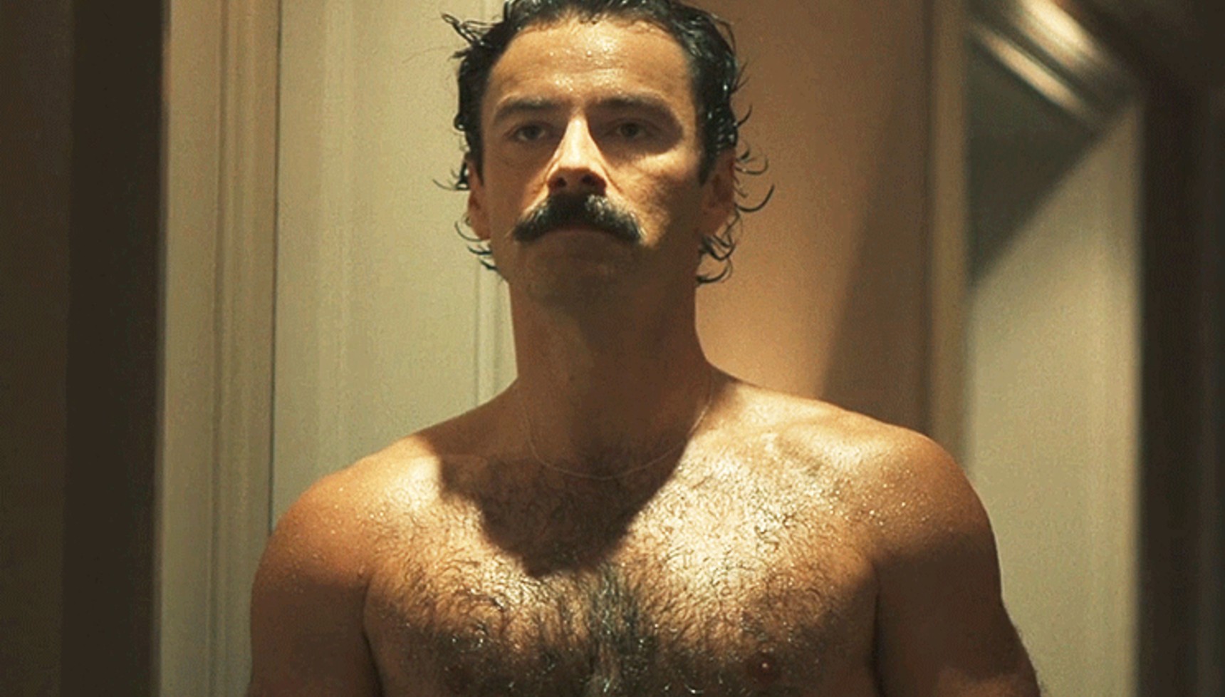 Aidan Turner topless as Declan O'Hara in Rivals series 2