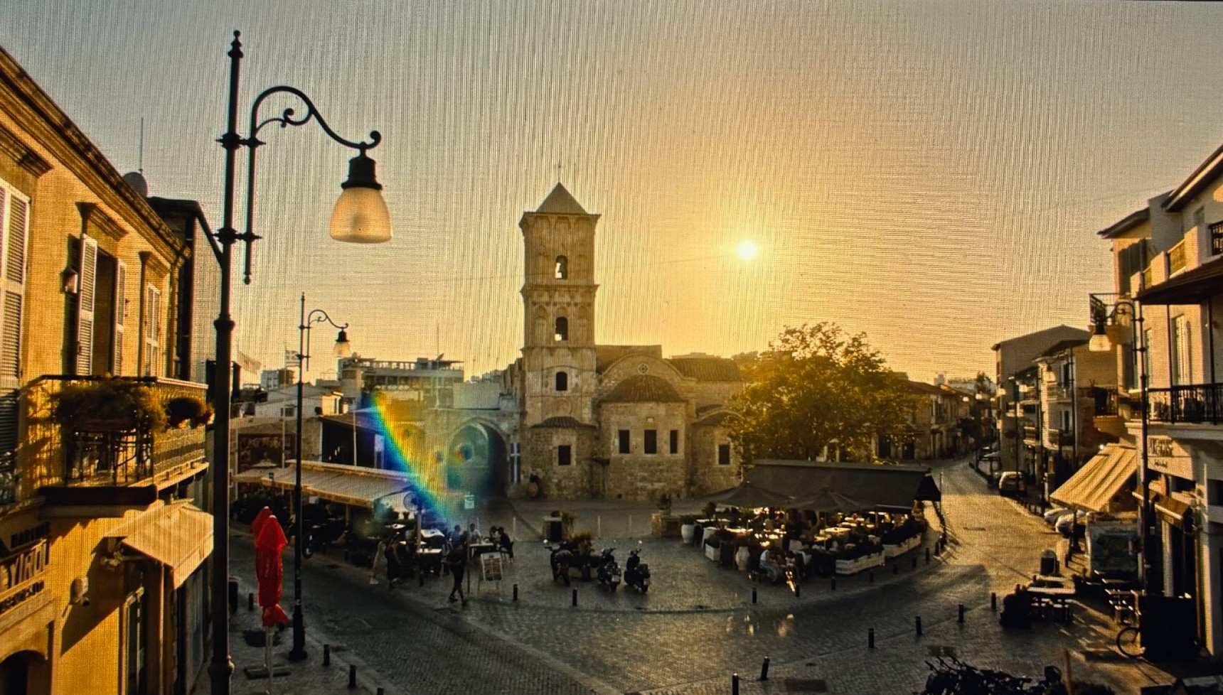 The image features the Church of Saint Lazarus located in the heart of Larnaca, Cyprus.