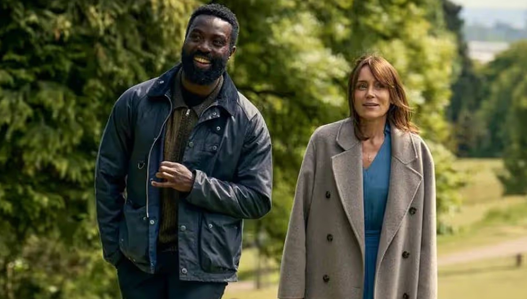 Paapa Essiedu and Keeley Hawes in Falling