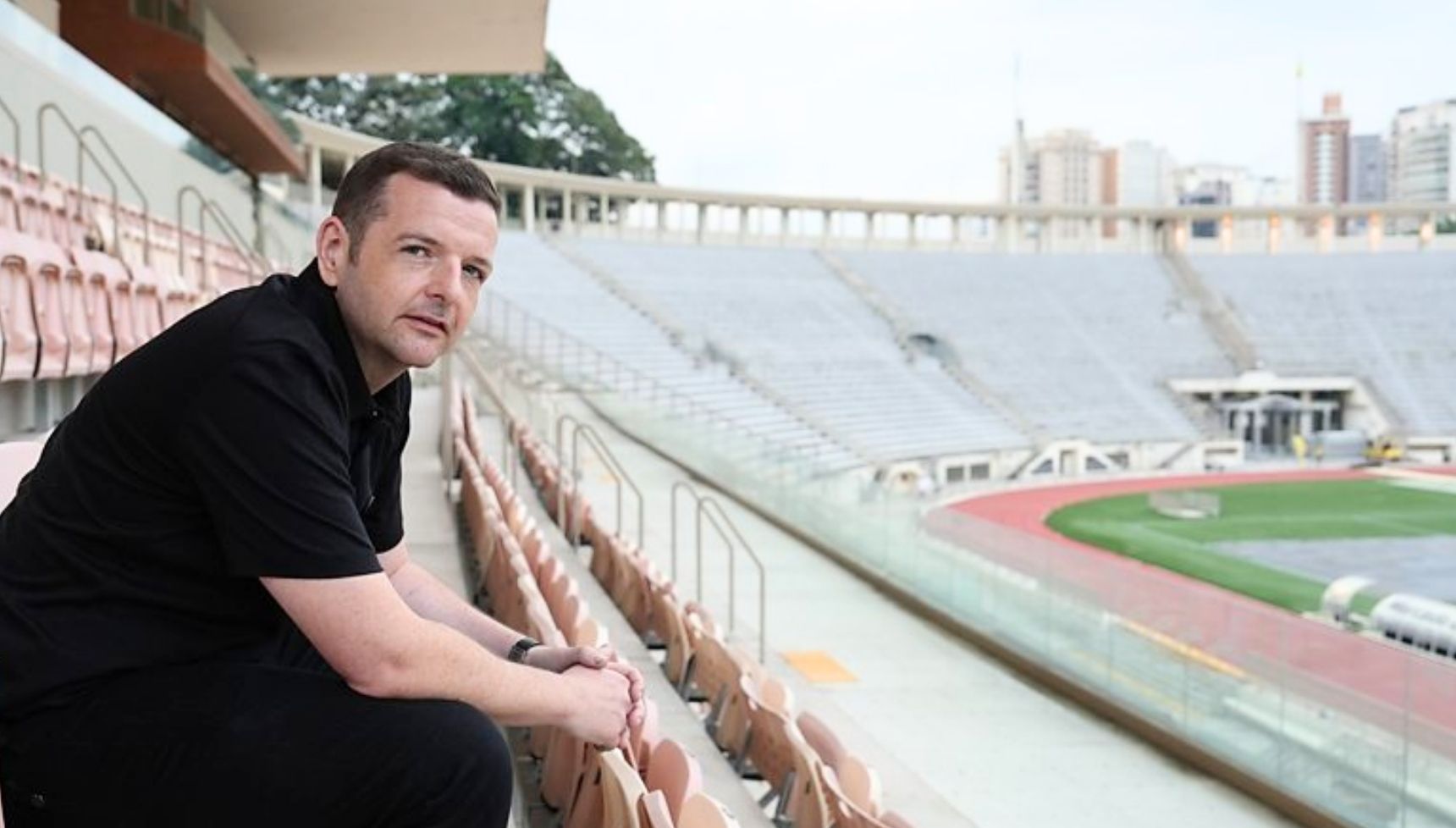Kevin Bridges at a football stadium