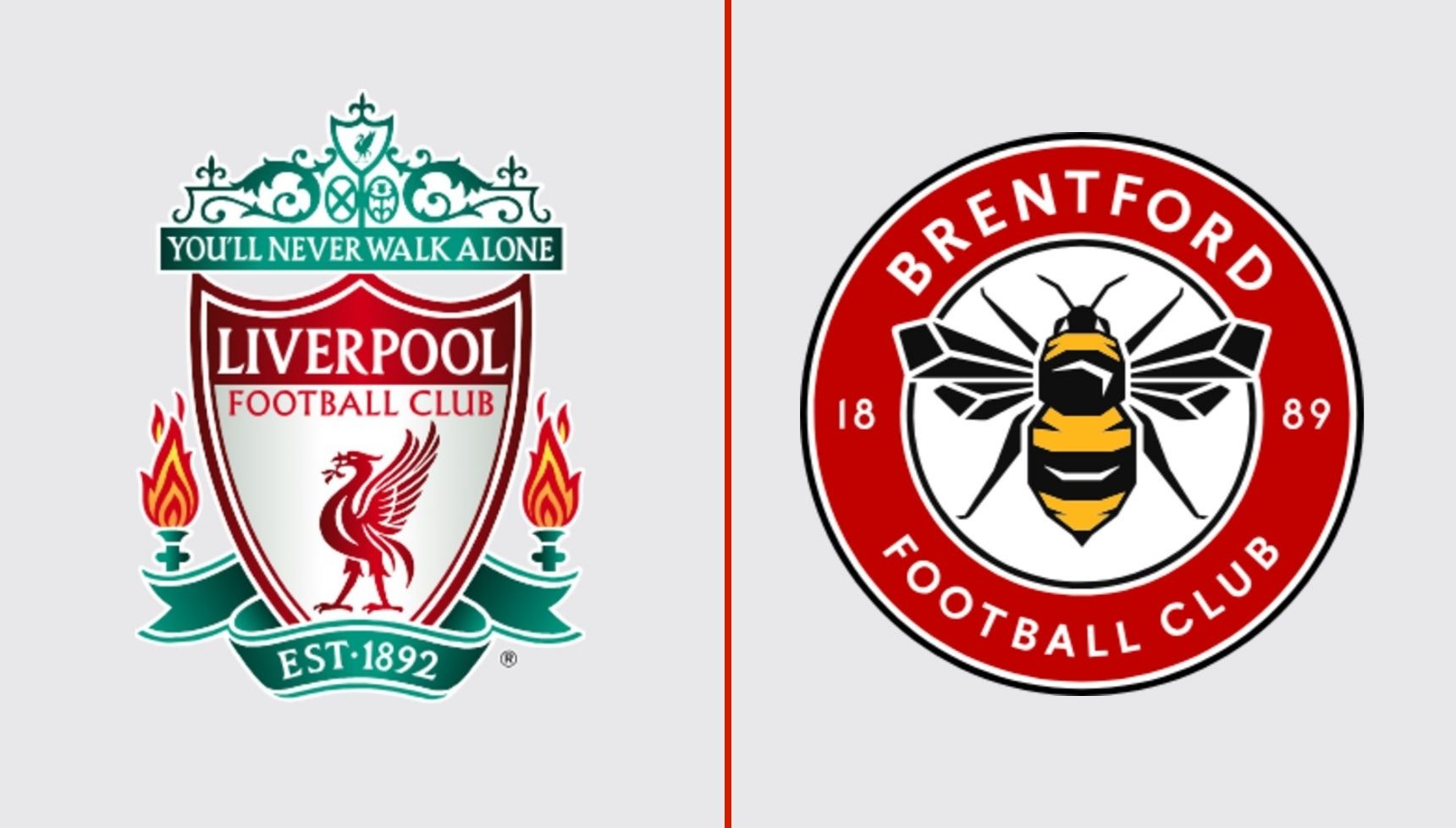 Liverpool and Brentford's logos