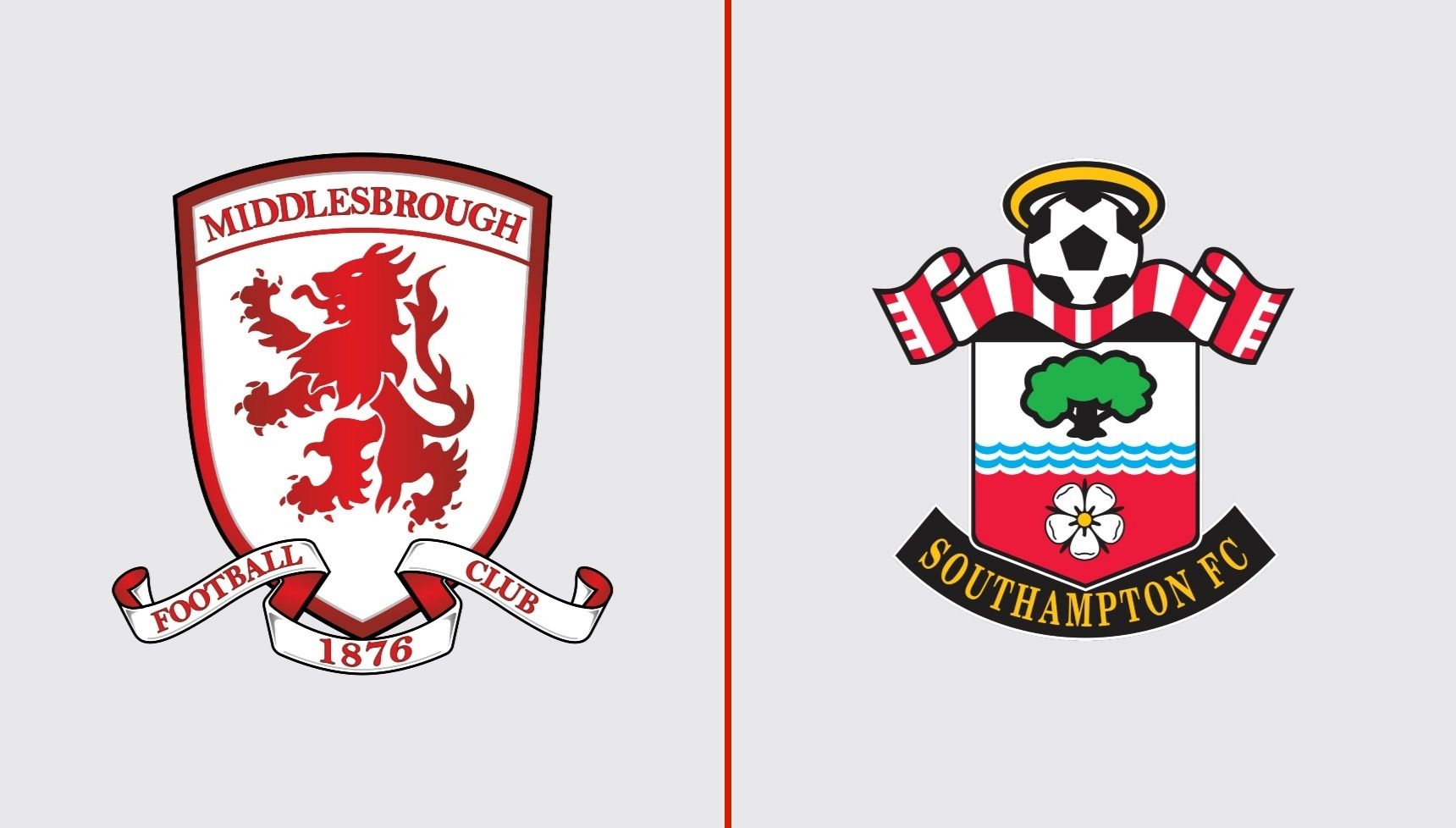 Middlesbrough and Southampton's logos