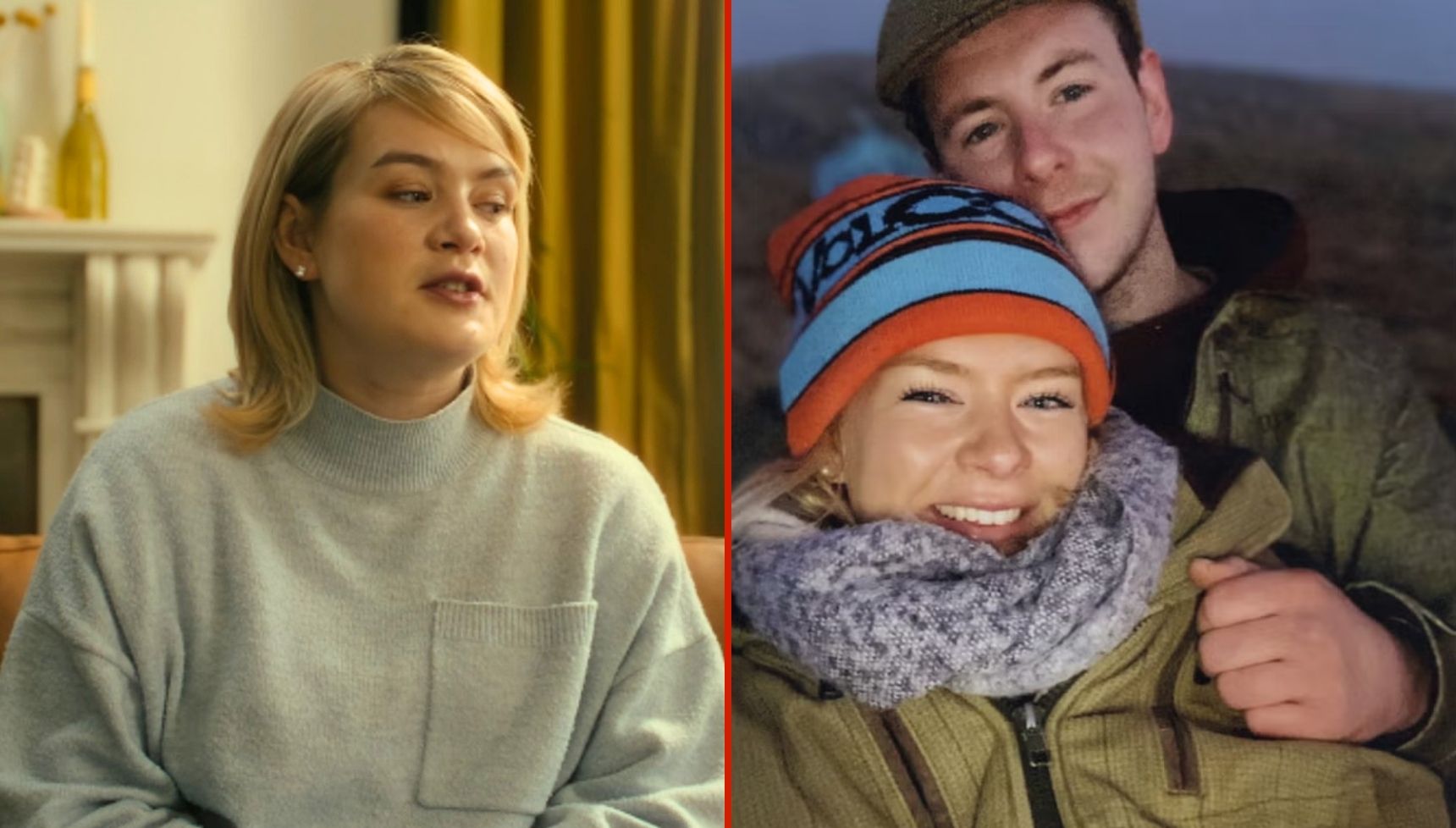 Caroline Muirhead in Should I Marry a Murderer and a photo of her with Alexander McKellar