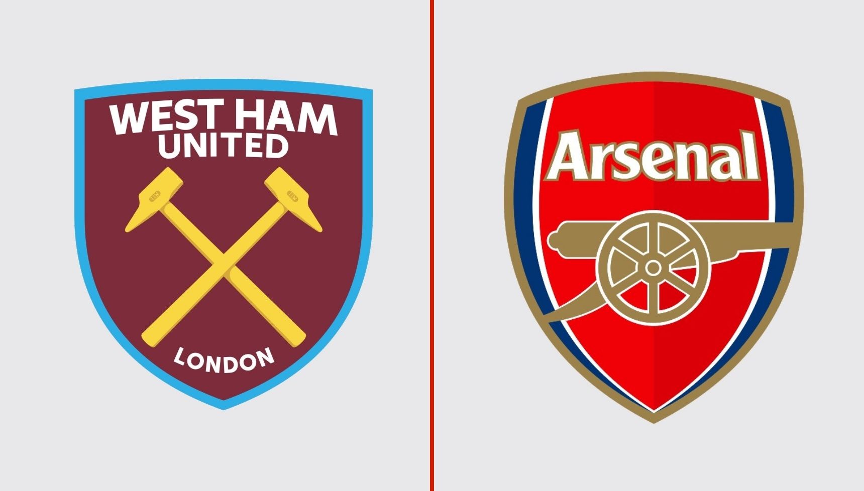 West Ham United and Arsenal logos