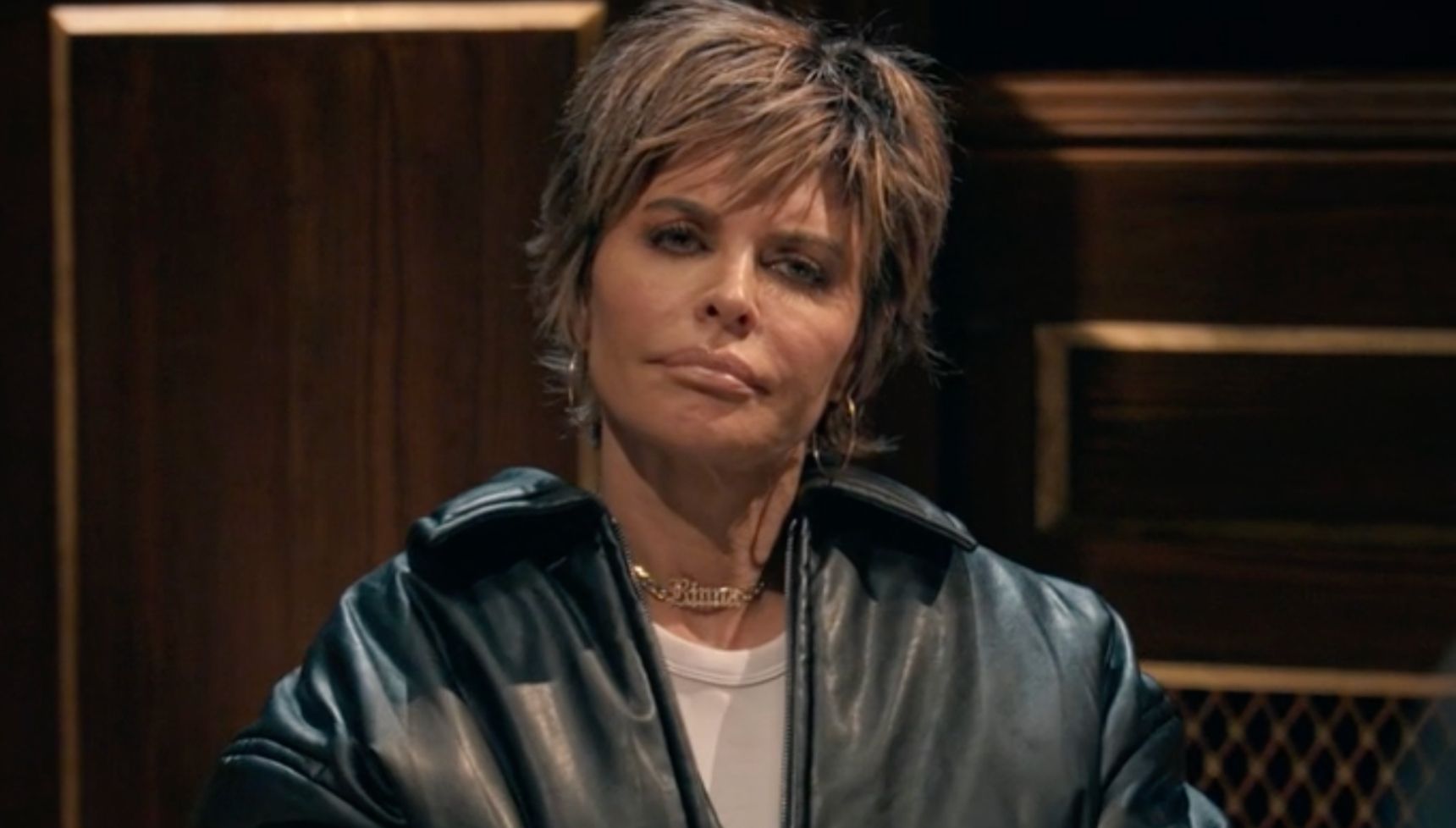 Lisa in black leather jacket