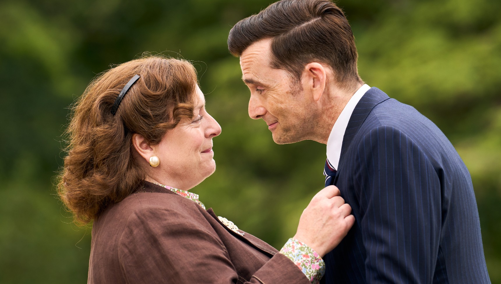 Claire Rushbrook and David Tennant as Monica and David Baddingham in Rivals