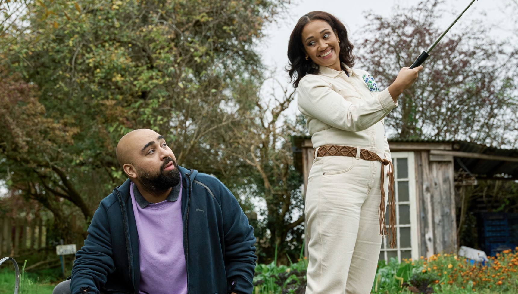 Asim Chaudhry and Tori Allen-Martin in Death Valley series 2 episode 4