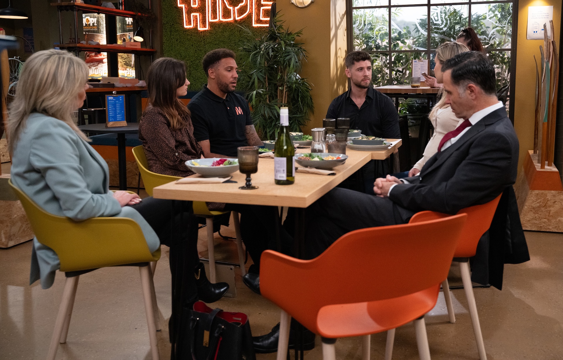 Why has Joe called this family lunch in Emmerdale? (Credit: ITV)