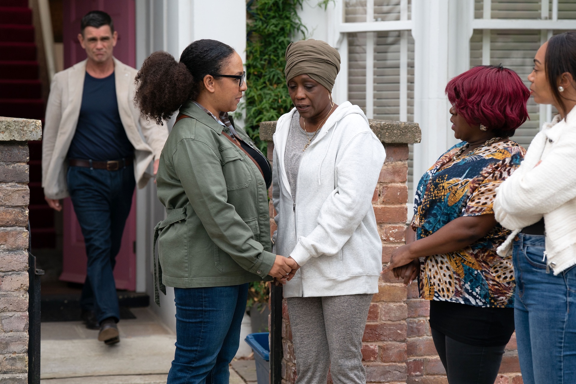 Denise saying goodbye to Libby in EastEnders