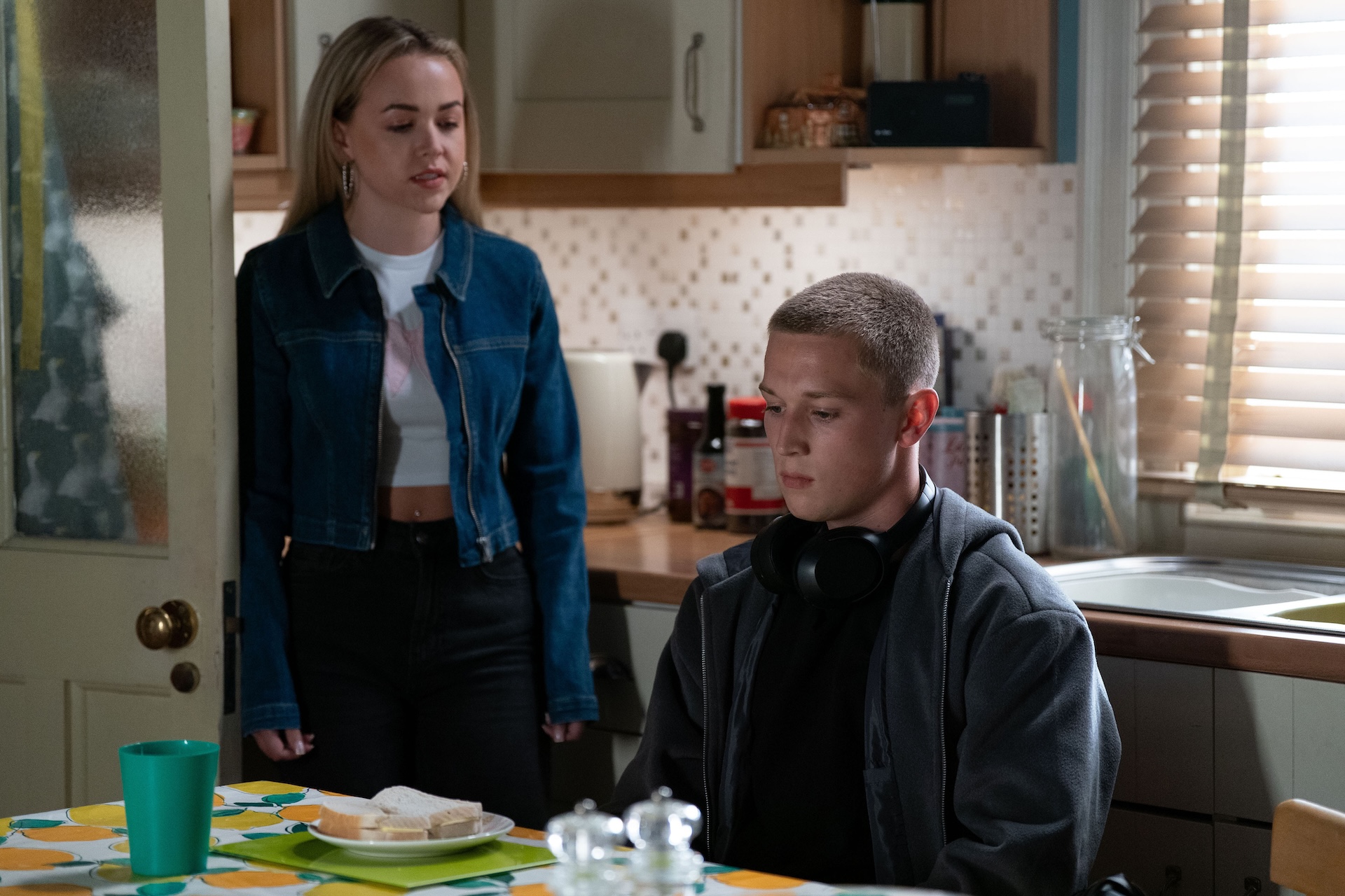 Avani and Amy are upset to see Joel at Lily's house 