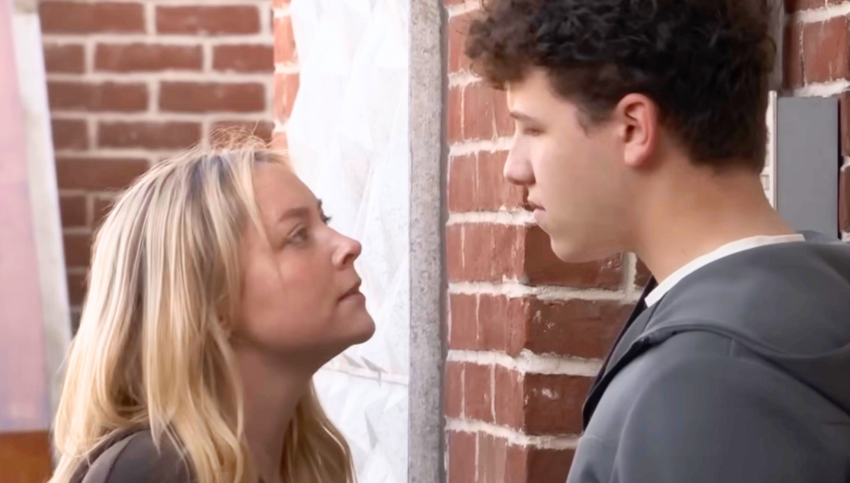Coronation Street's Megan and Will tense outside