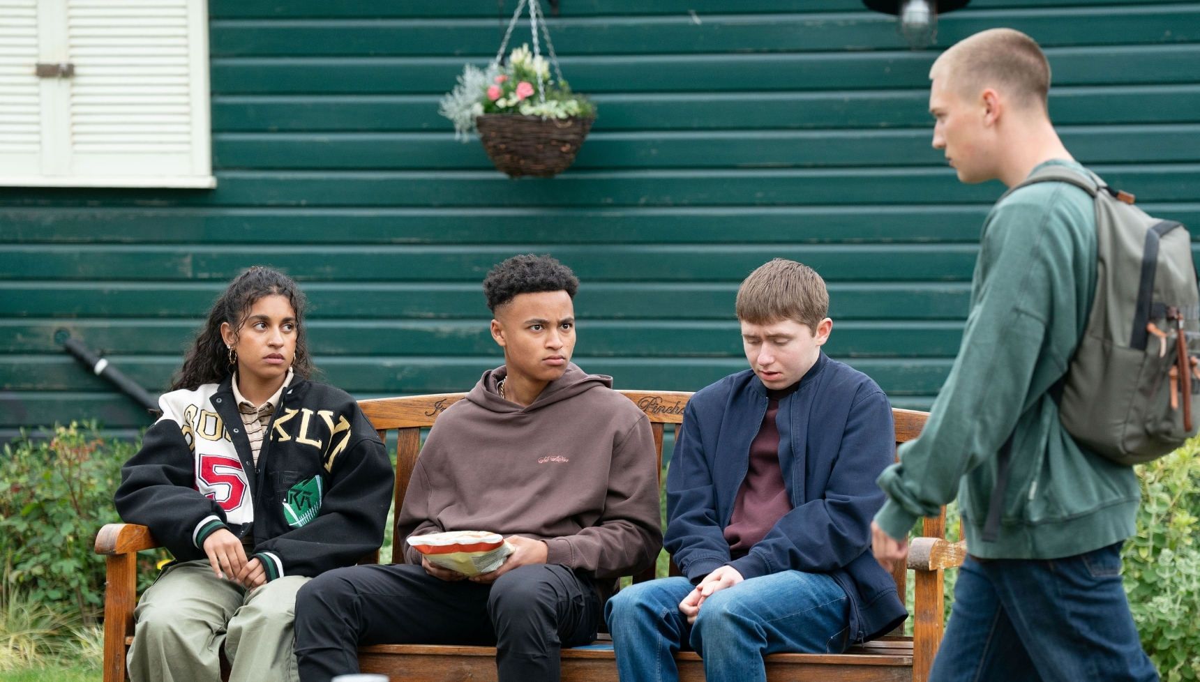 Walford teens in the park in EastEnders