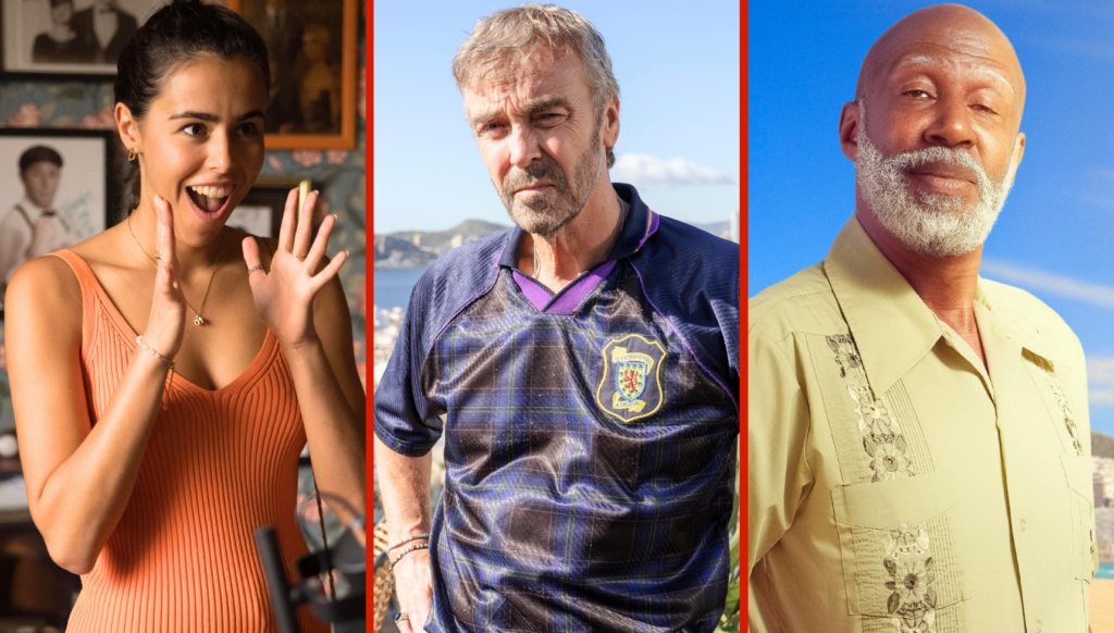 Spanish and British cast of Benidorm is Murder includes guest stars Denise Welch, Tamzin Outhwaite, and Alistair McGowan