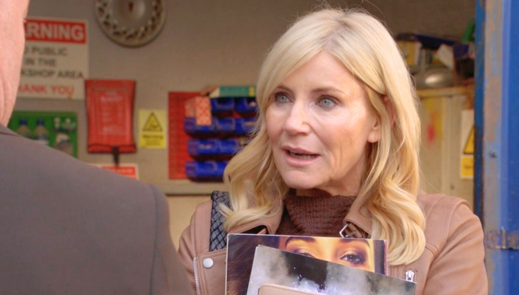 Cindy looking shocked in EastEnders