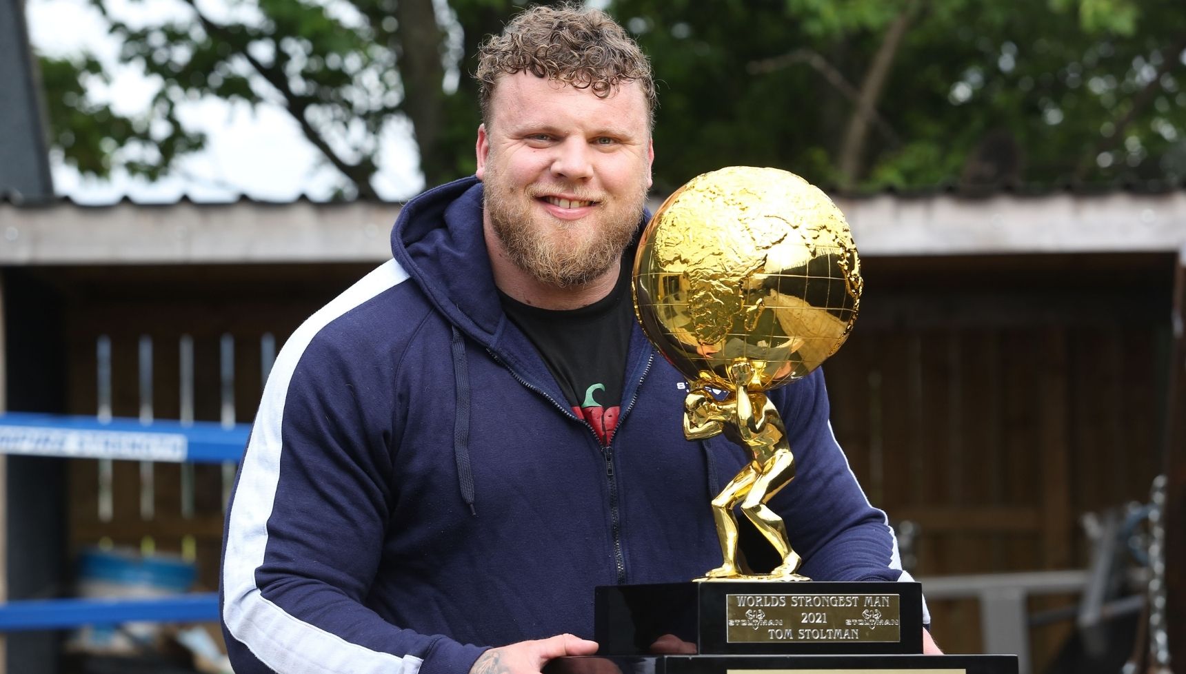 Tom with his World's Strongest Man trophy