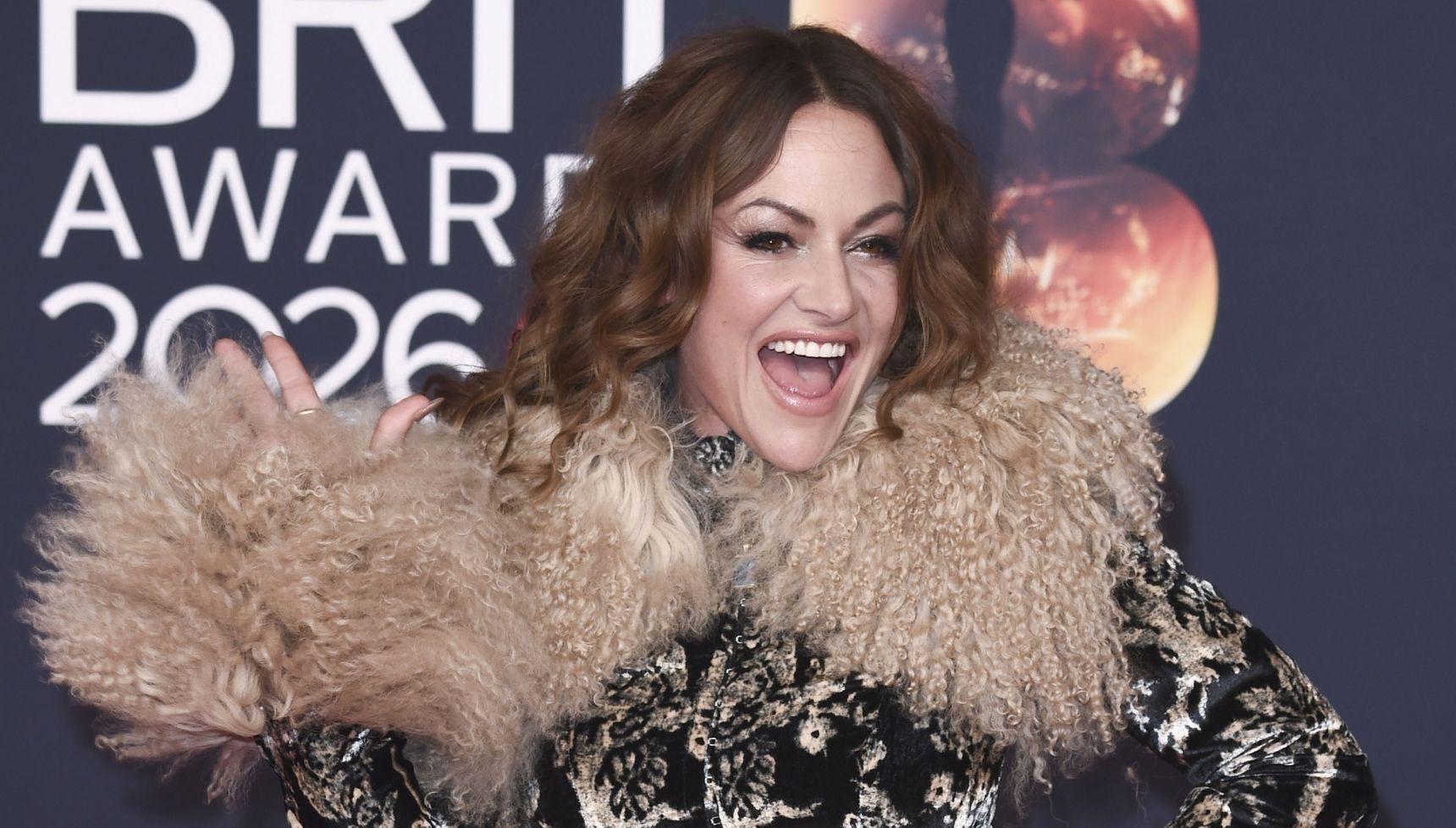 Jaime Winston glittery dress Brit Awards
