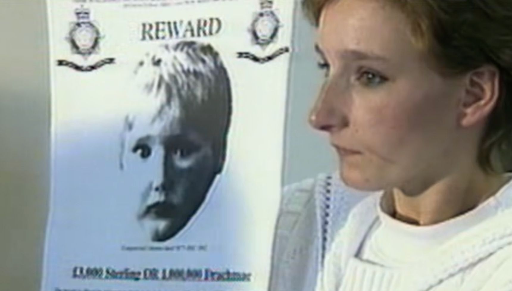 Kerry Needham with poster of missing son Ben