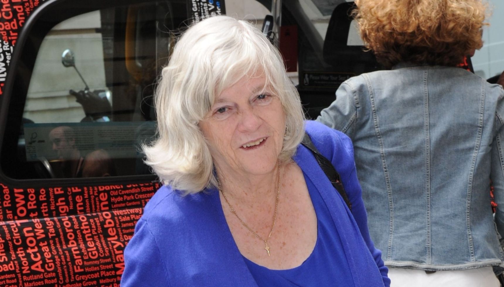 Ann Widdecombe in blue outfit