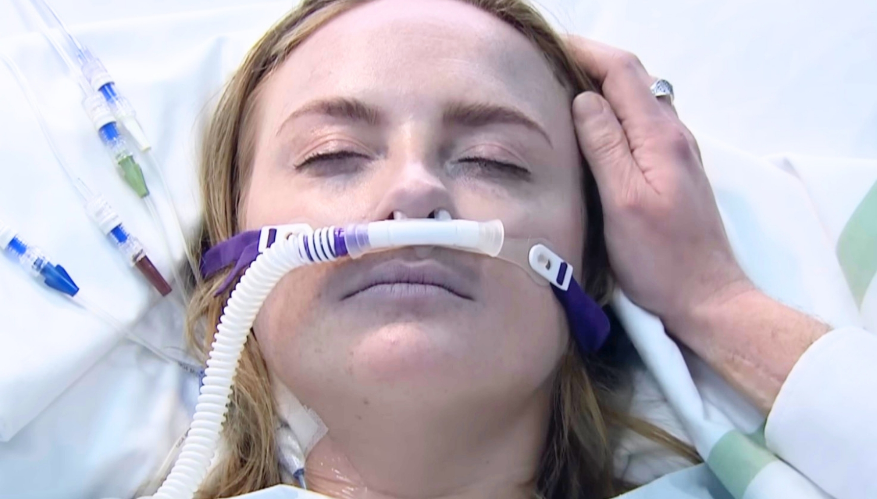 Amy Barton in coma in hospital in Emmerdale