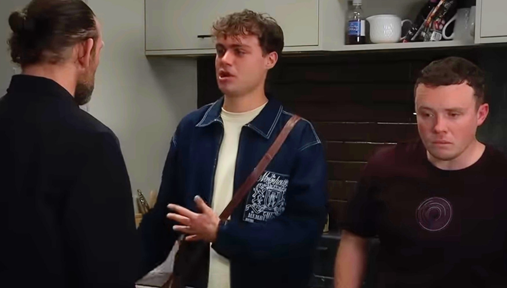 Kev, Vinny and Lewis arguing in Emmerdale