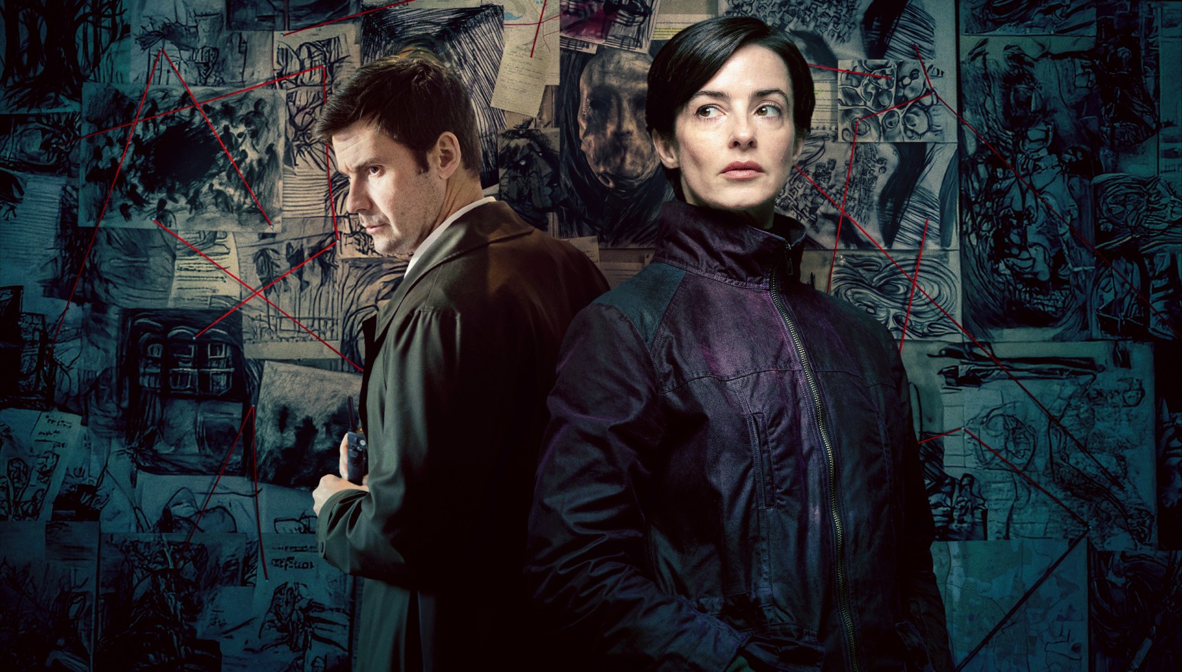Mark Rowley and Laura Donnelly in promo shot for The Dark