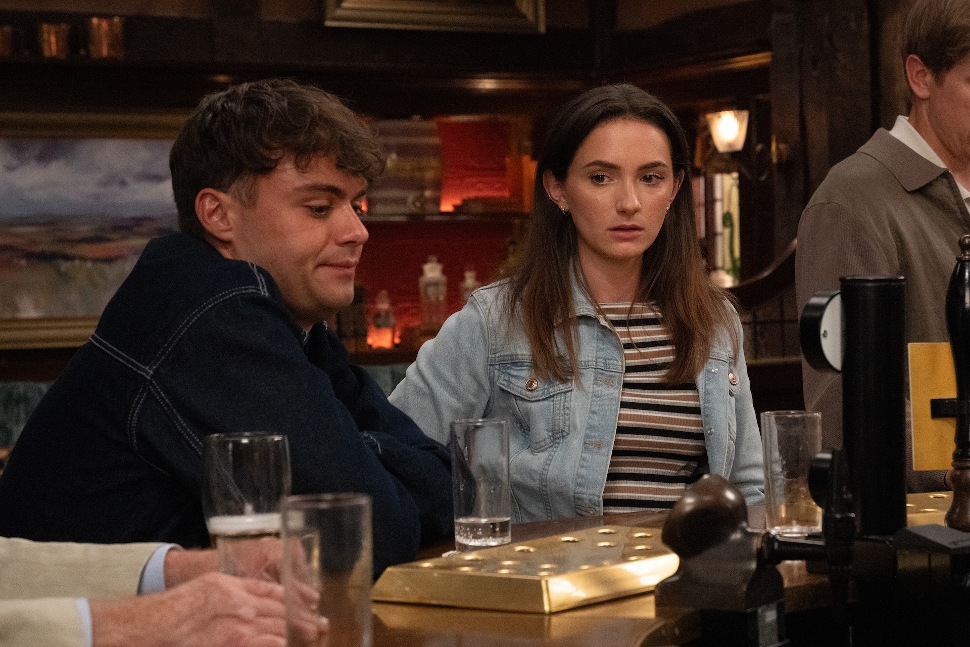 Gabby looks anxious in Emmerdale