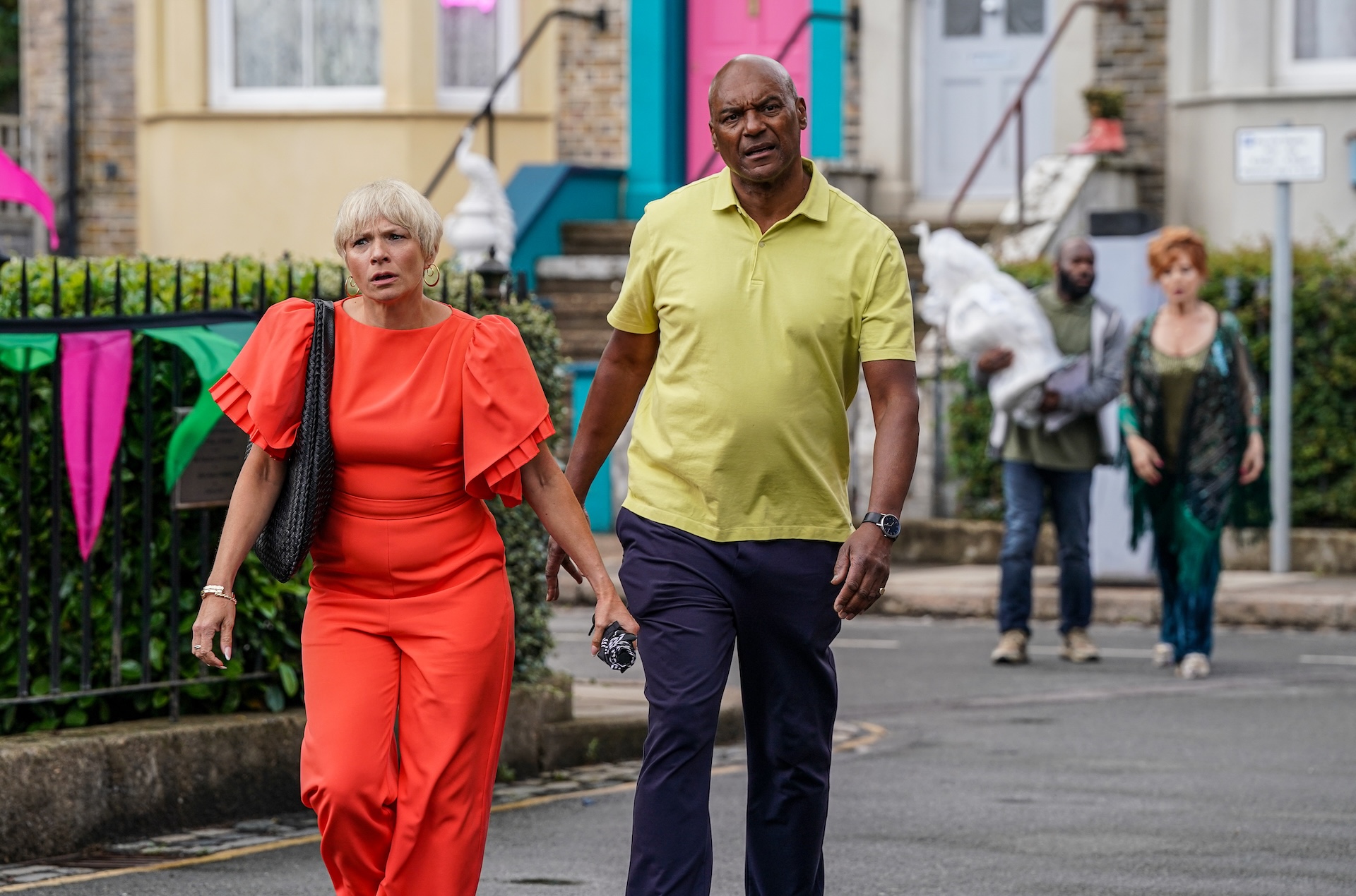 Nicola looking cross in EastEnders 