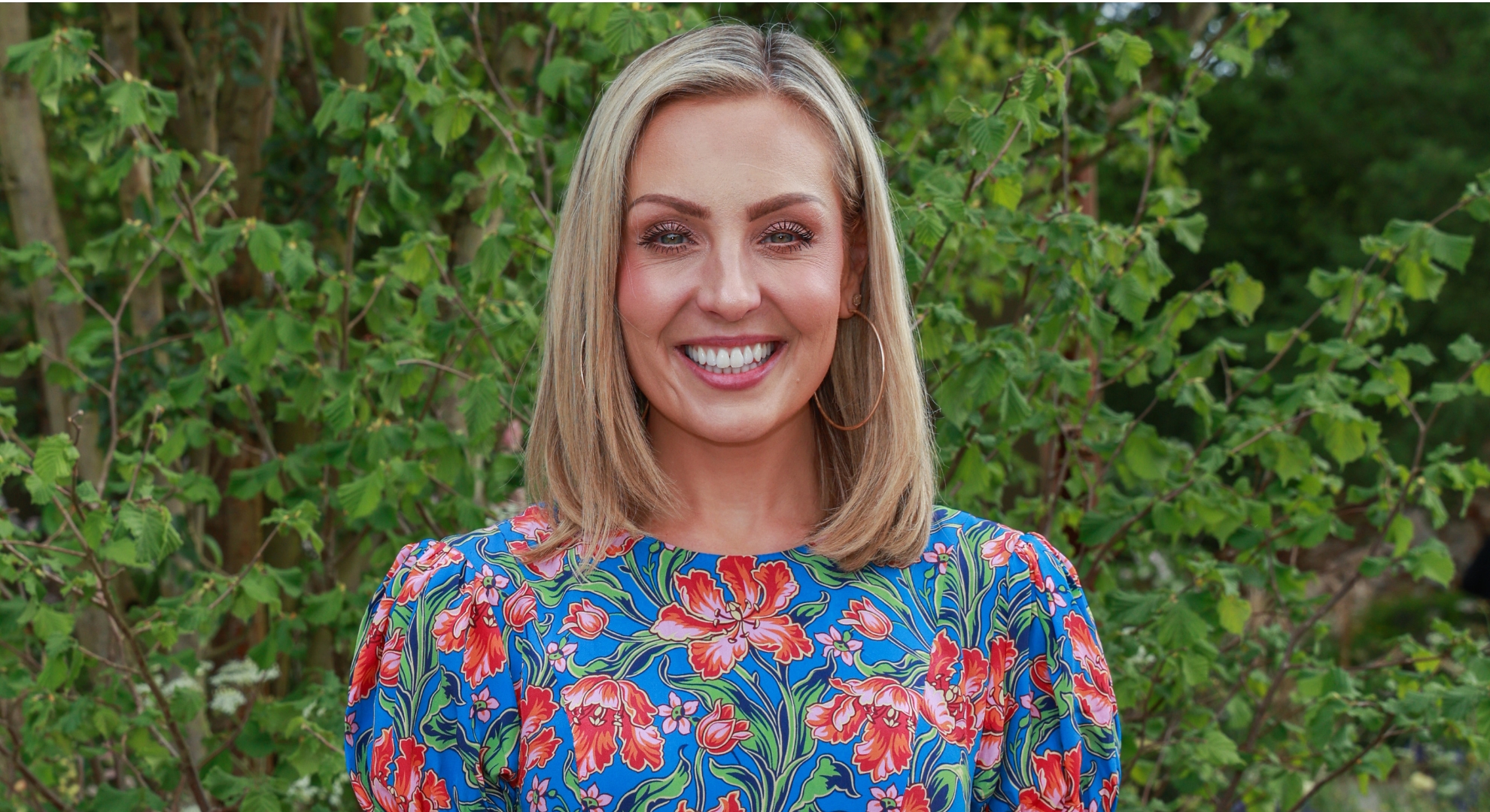 Amy Dowden smiling at the Chelsea Flower Show
