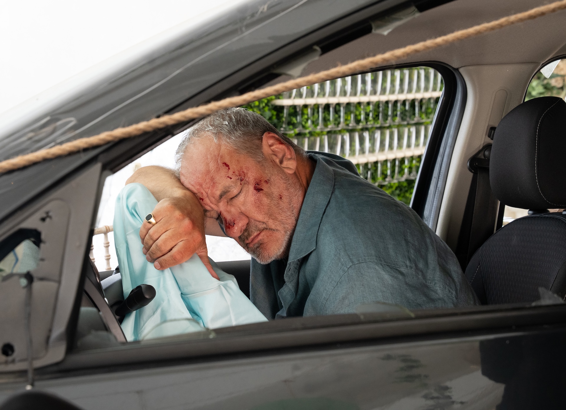Jimmy is in danger after crashing (Credit: ITV)