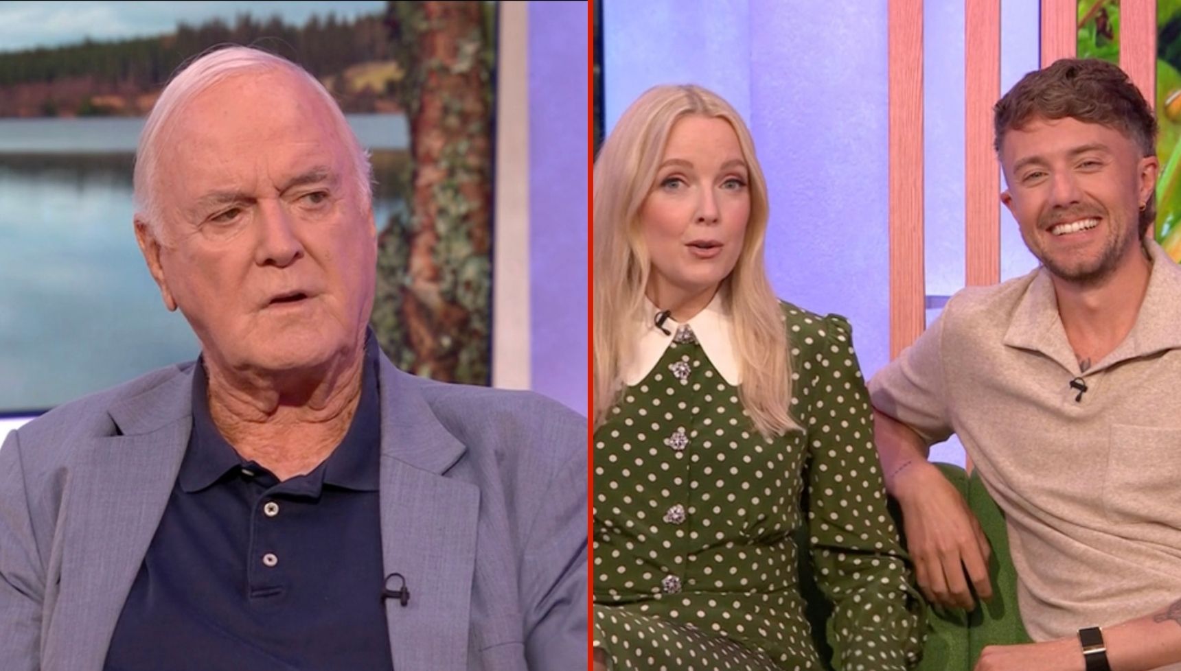 The One Show in 'incredibly awkward' live TV moment as guest John Cleese asks who hosts Roman Kemp and Lauren Laverne are