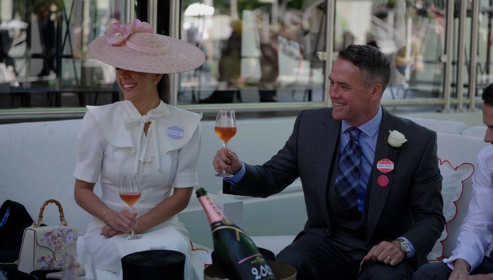 Gemma and Michael Owen at the races