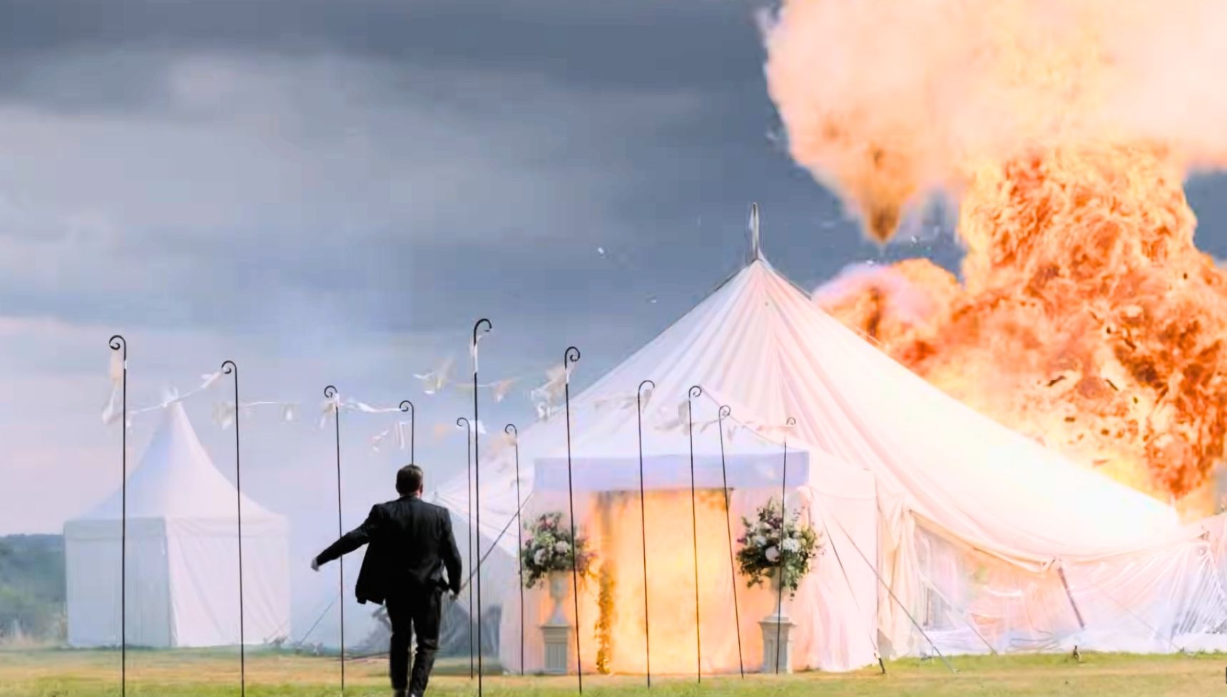 The marquee exploded with Joe inside (Credit: ITV)