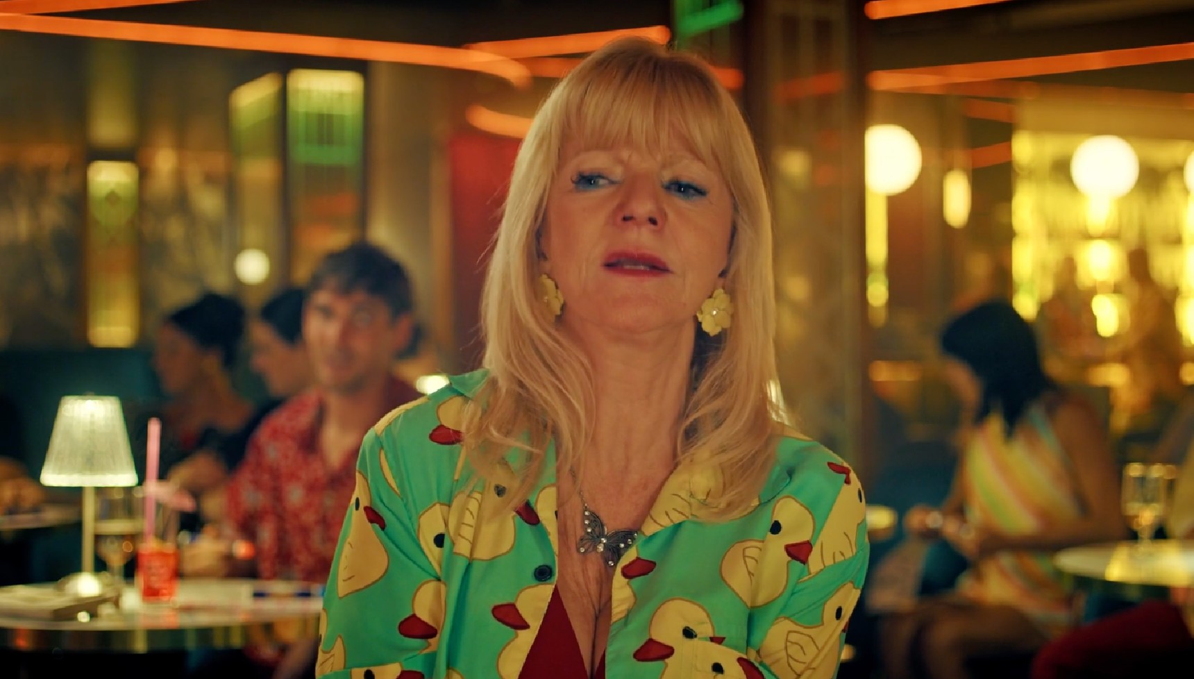 Rosalind Adler as murder victim Babs in Benidorm is Murder