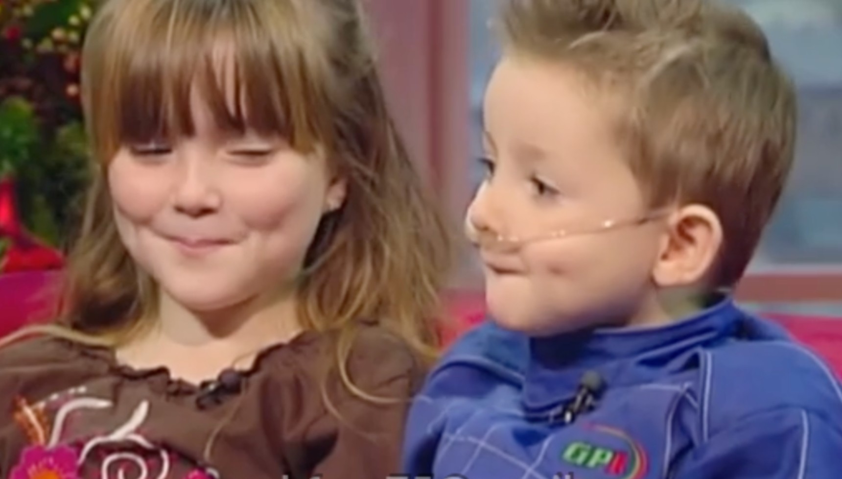 Matthew and his sister on GMTV