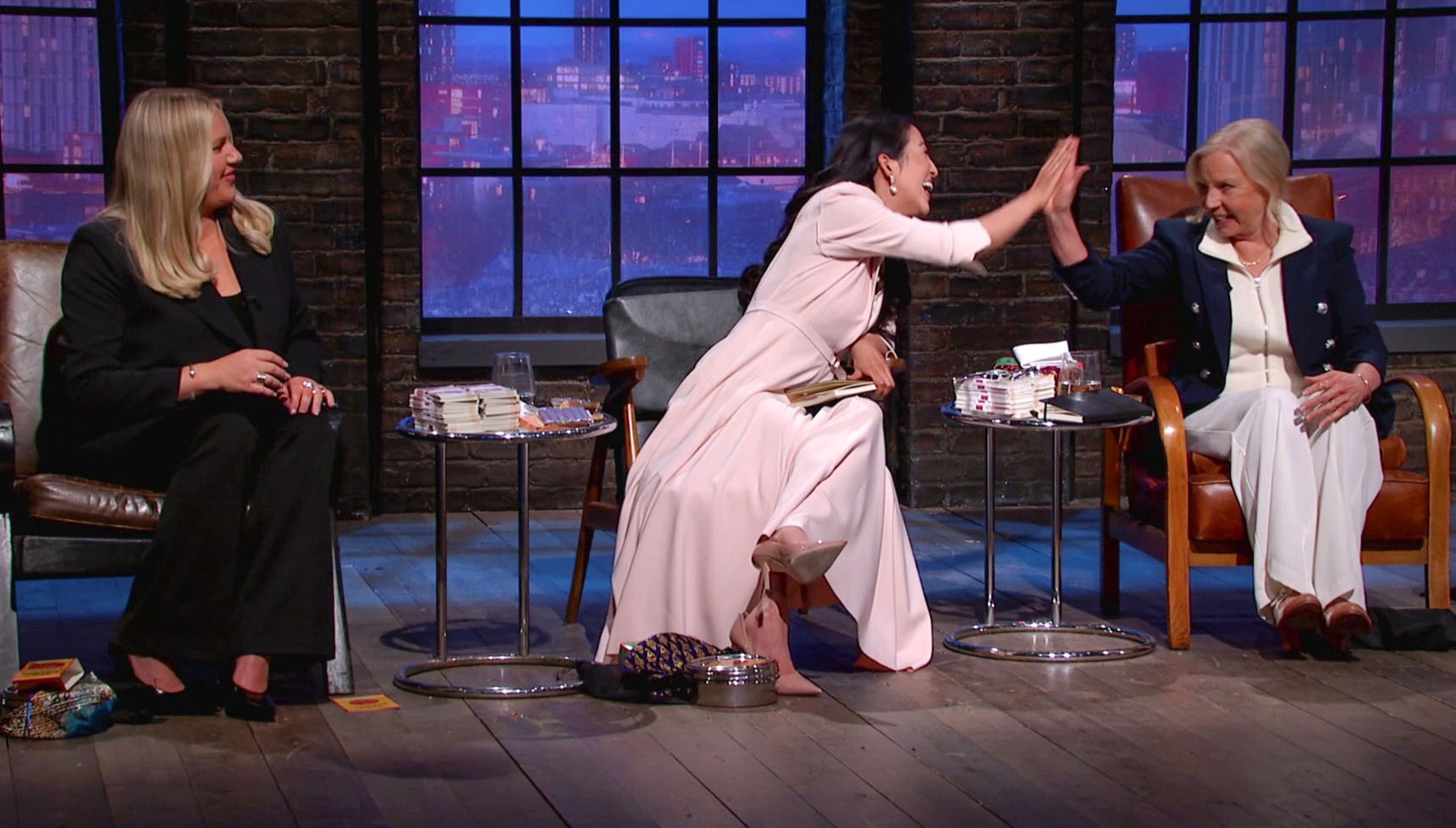 Jenna Meek, Susie Ma, and Deborah Meaden outnumber the men on Dragons' Den