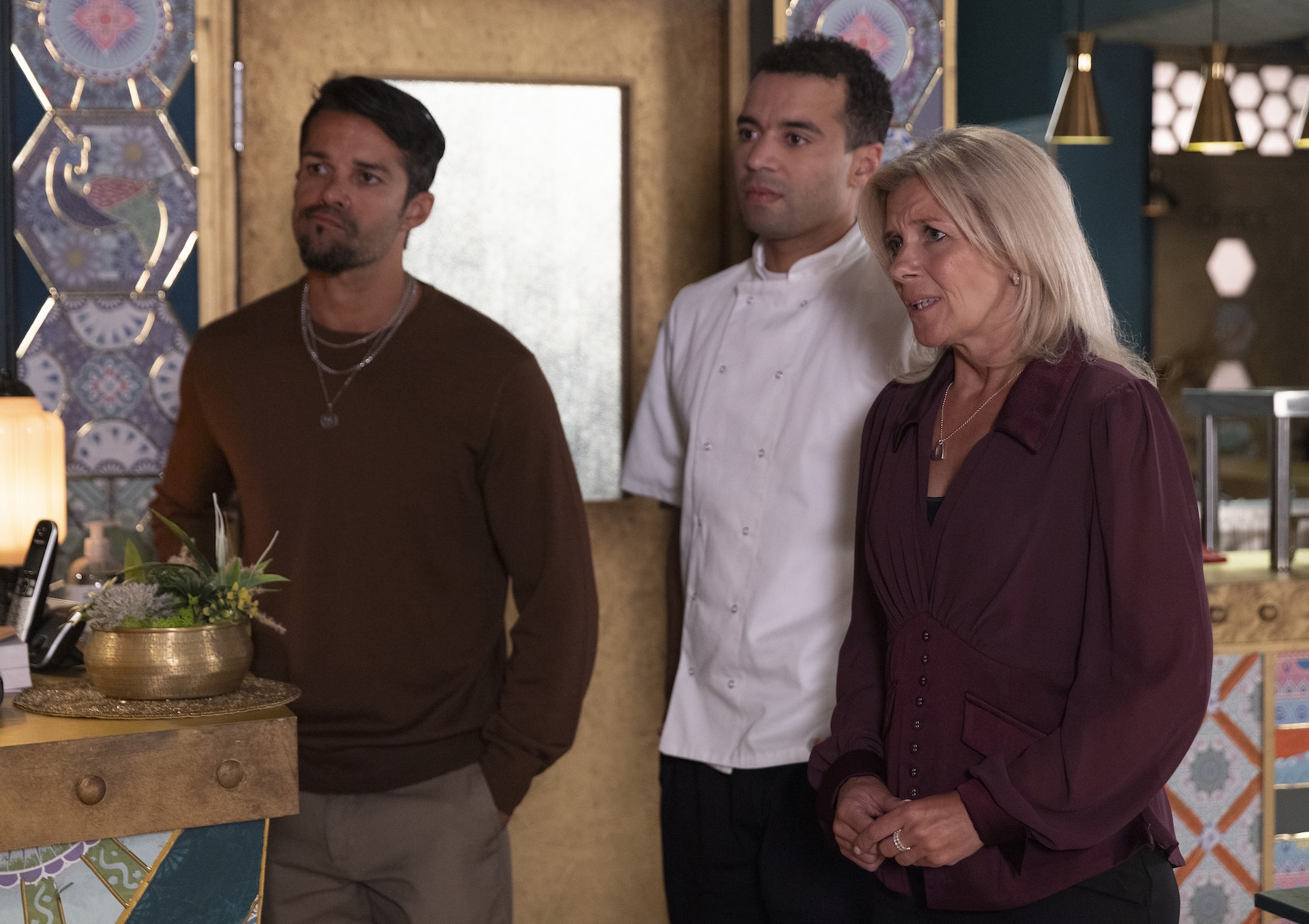 There's trouble at Speed Daal after a food poisoning outbreak (Credit: ITV)