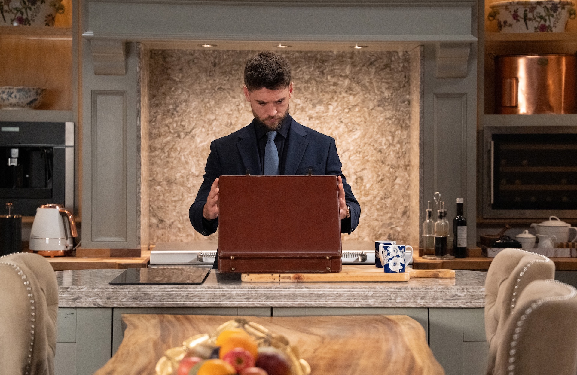 What is in Joe's briefcase in Emmerdale spoilers? (Credit: ITV)