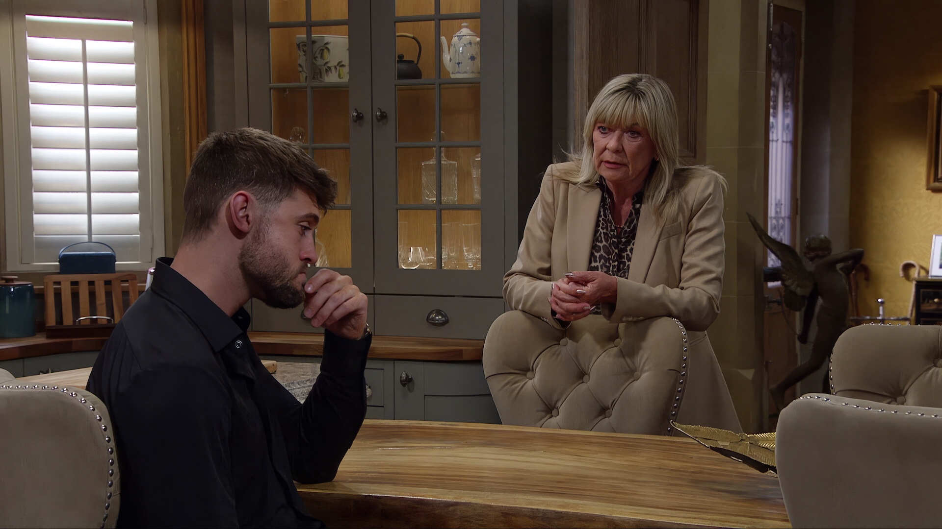 Kim's horrified at Joe's latest plan (Credit: ITV)