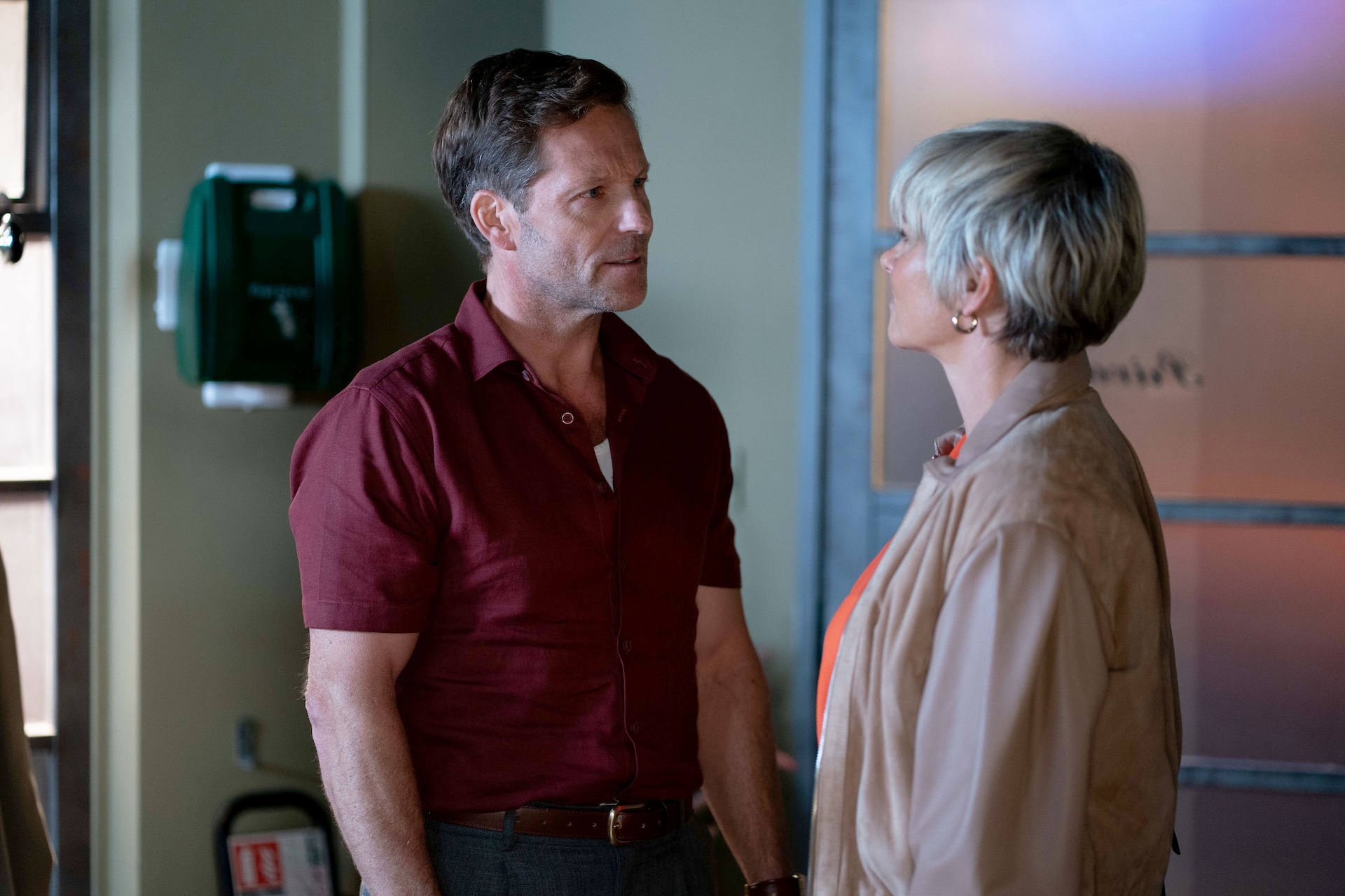 Nicola is already fed up with Ned at the bar (Credit: BBC)