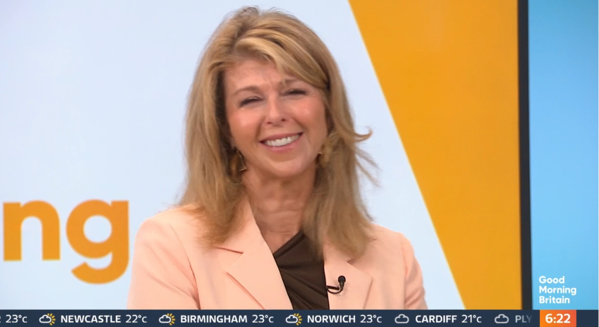 Kate Garraway smiling on Good Morning Britain