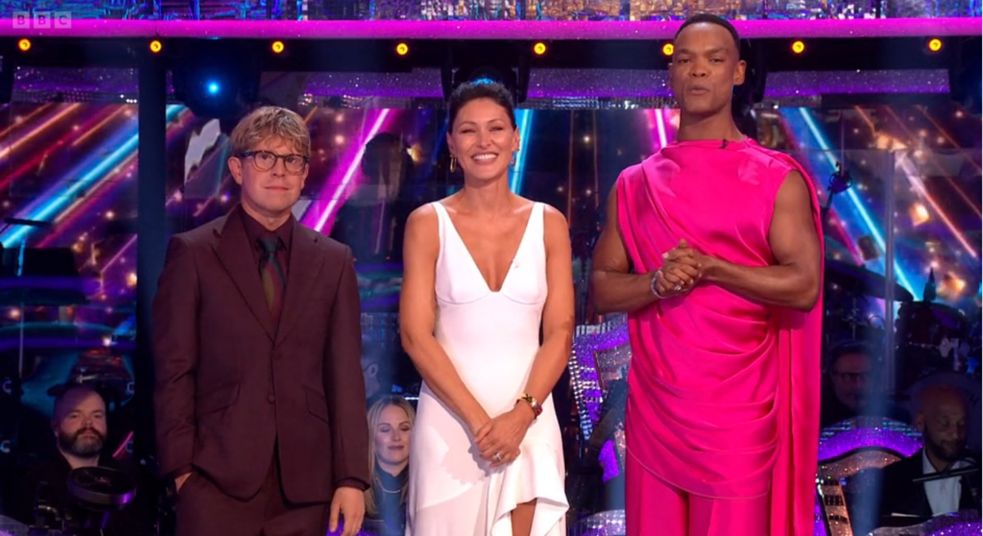 Josh Widdicombe, Emma Willis and Johannes Radebe on Strictly