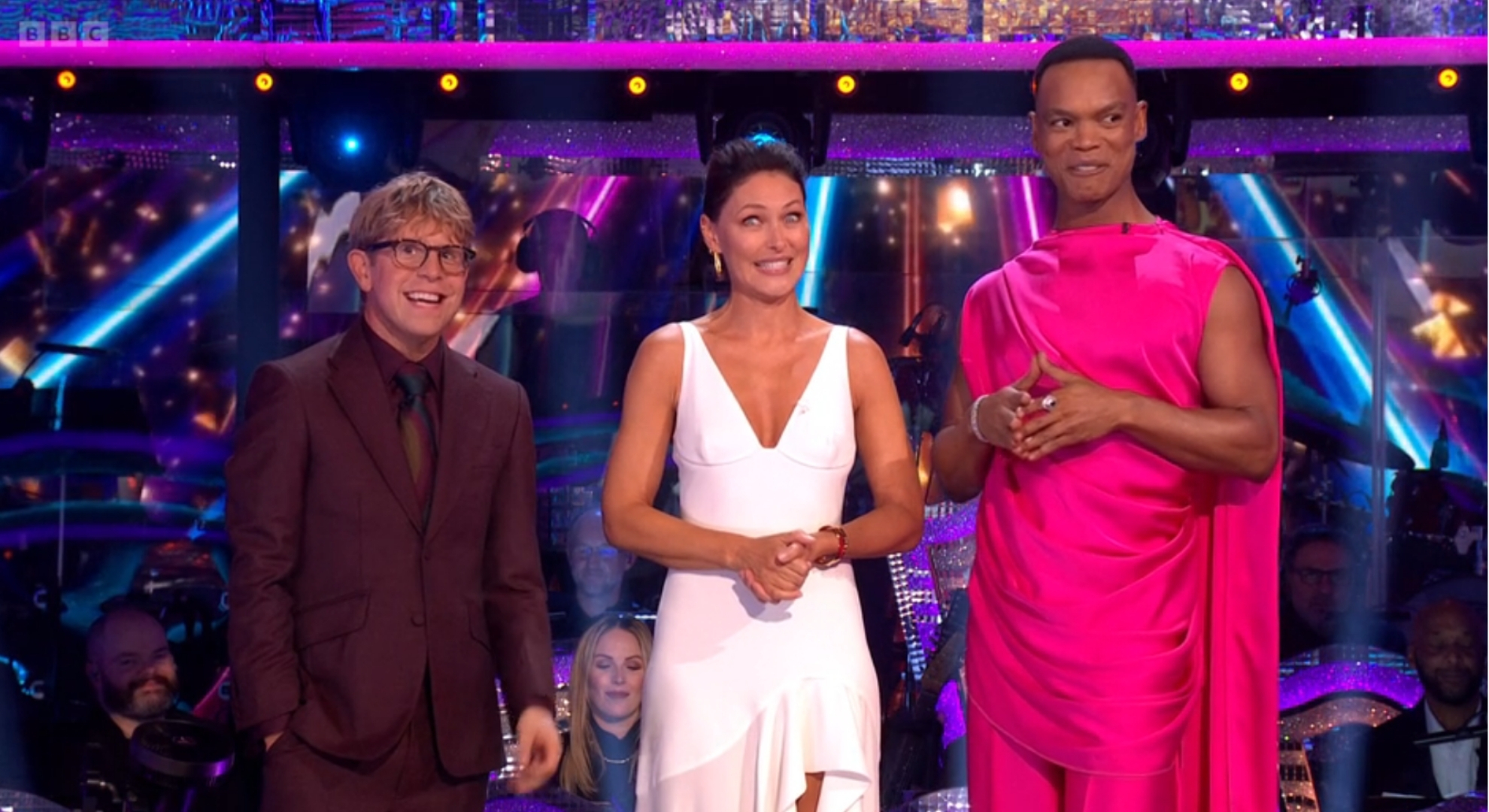 Josh Widdicombe, Emma Willis and Johannes Radebe on Strictly