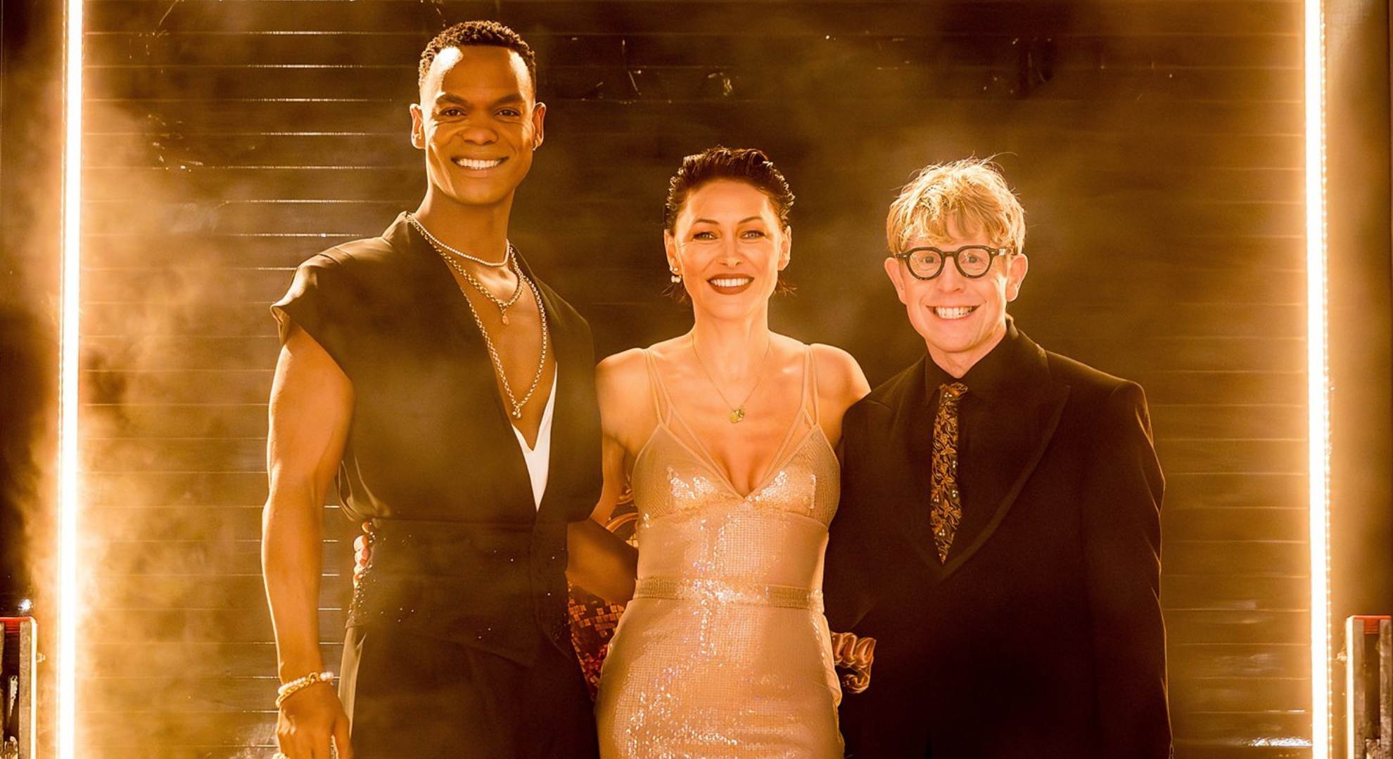 Strictly hosts Johannes Radebe, Emma Willis and Josh Widdicombe