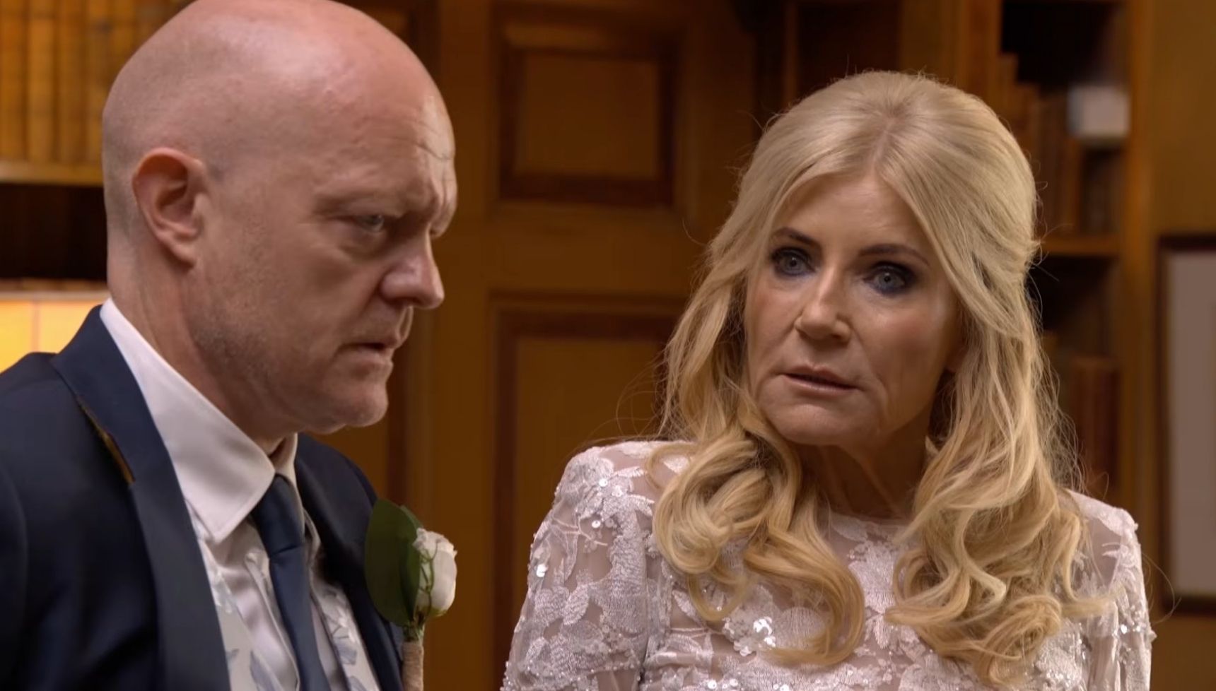 Max and Cindy after the wedding in EastEnders